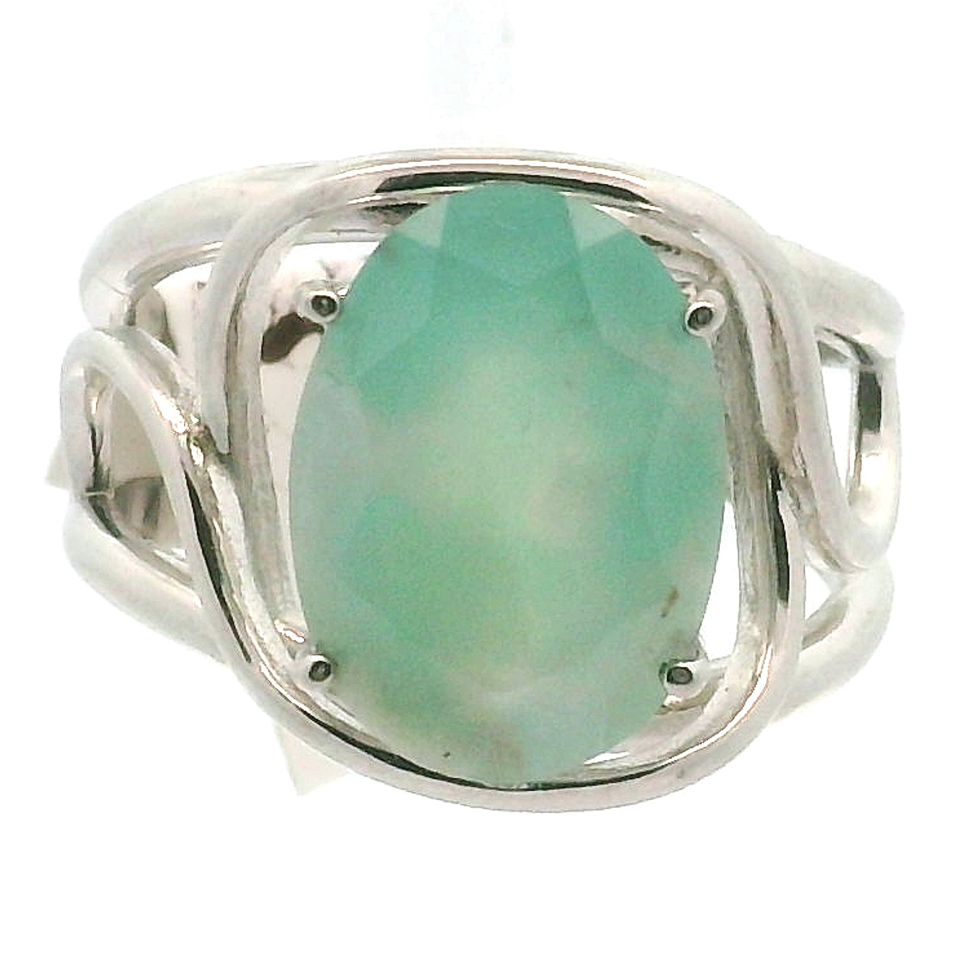 Aquamarine Faceted Cuff Ring .925 Silver for Courage and Intuition