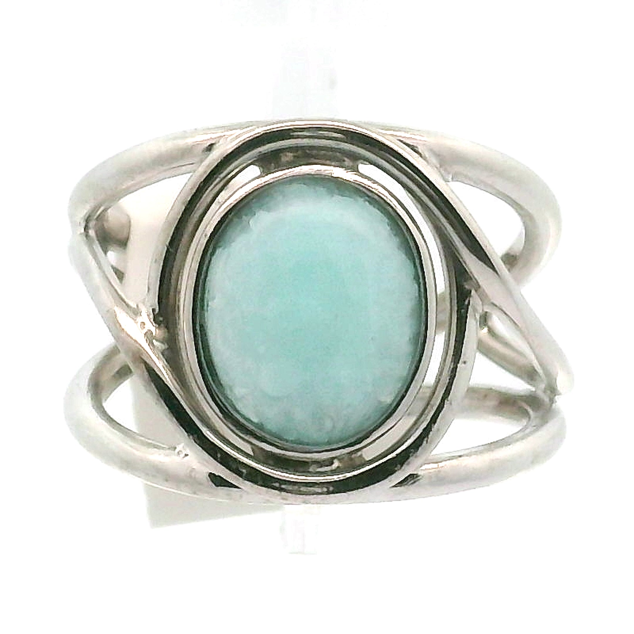 Smithsonite Cuff Ring 925 Silver for Emotional Healing, Compassion and Renewal