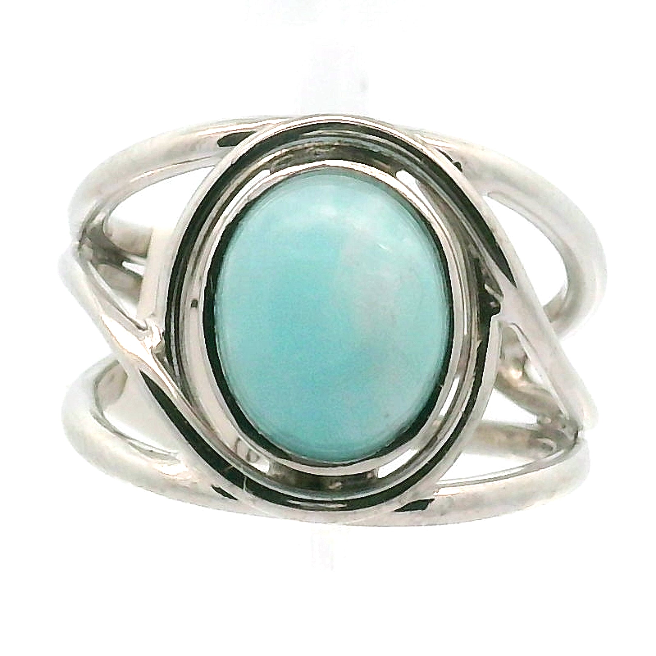 Smithsonite Cuff Ring 925 Silver for Emotional Healing, Compassion and Renewal