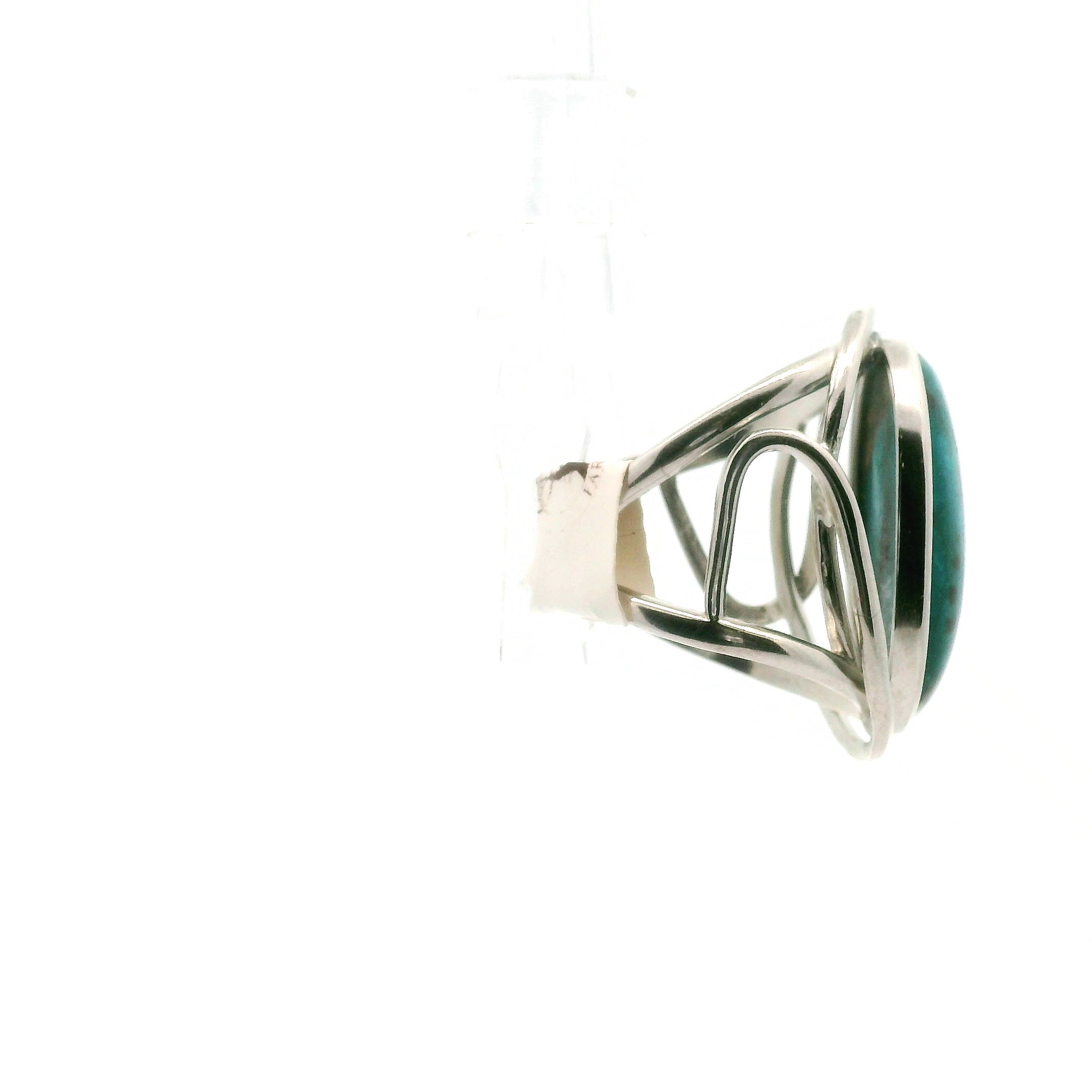 Chrysocolla Cuff Ring .925 Silver for Empowerment, Peace and Universal Wisdom, Enhancing Intuition