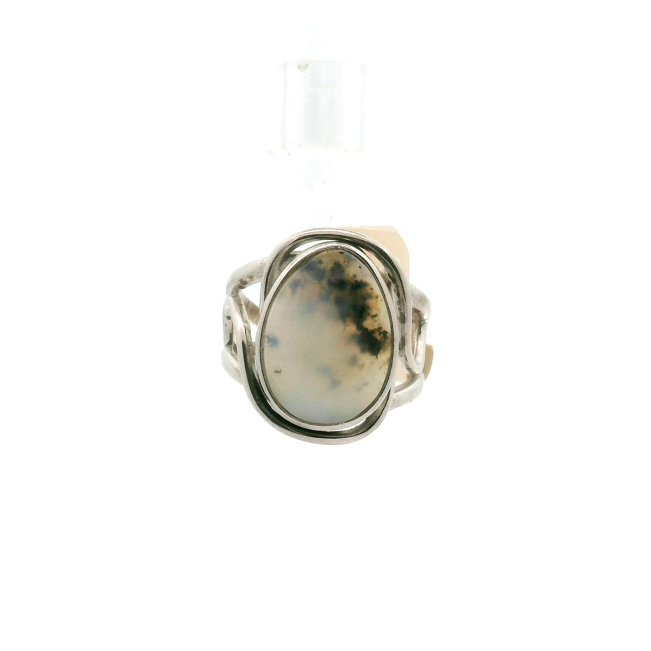 Peruvian Blue Opal Cuff Ring .925 Silver for Encouraging Surrender to the Divine Will
