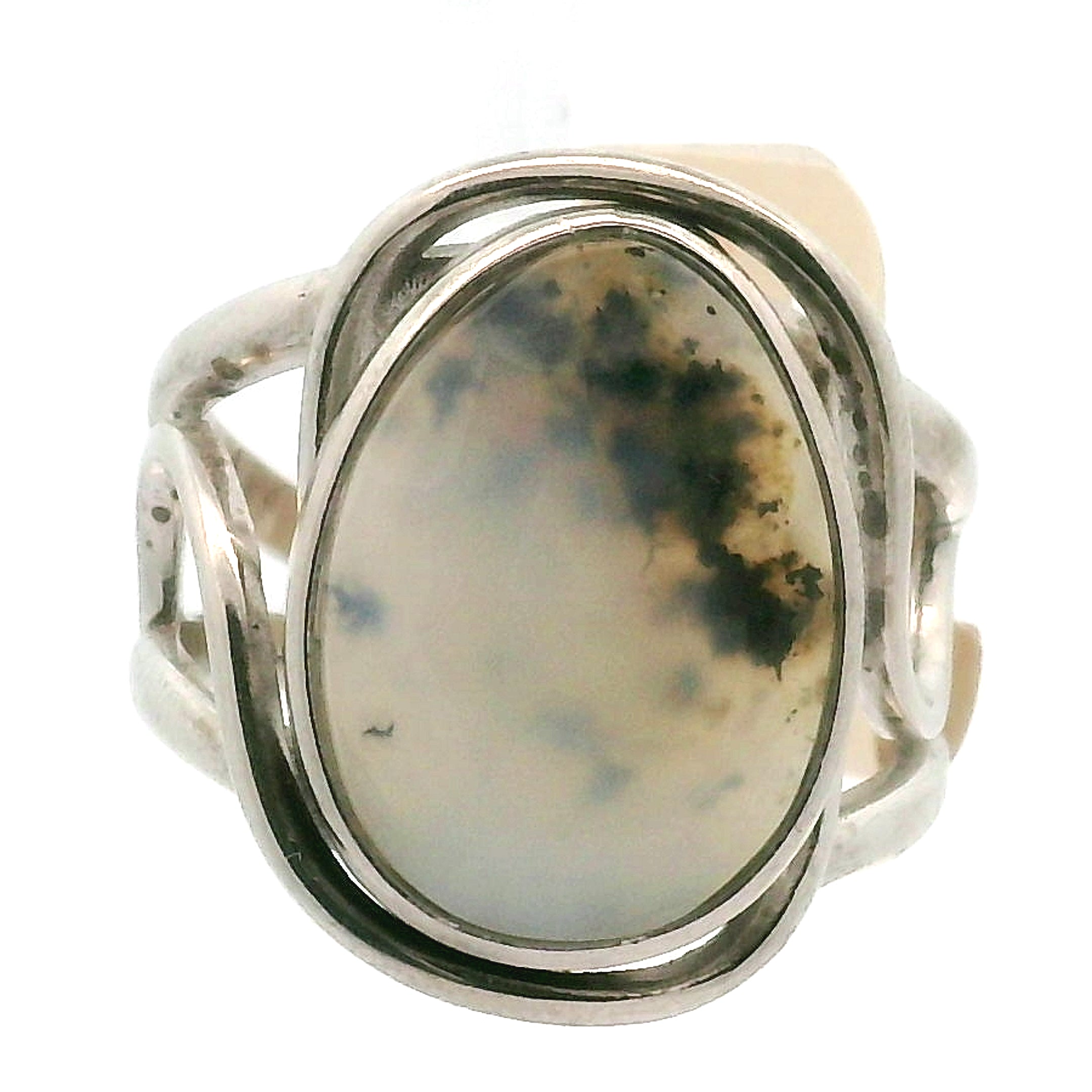 Peruvian Blue Opal Cuff Ring .925 Silver for Encouraging Surrender to the Divine Will