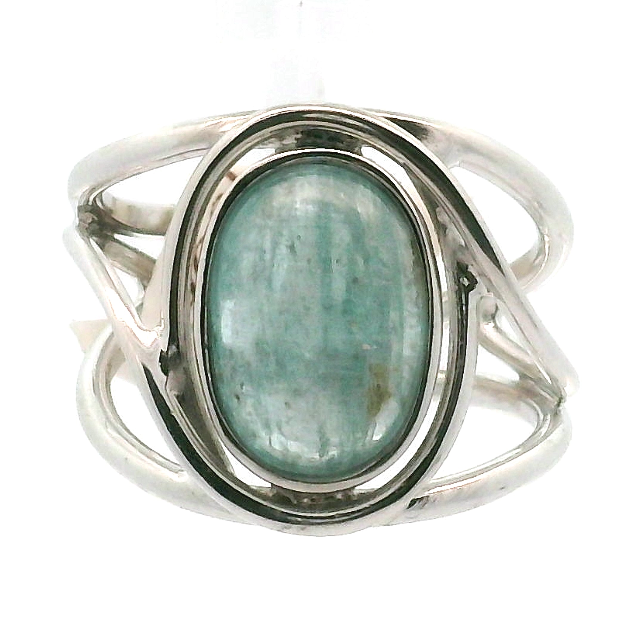 Kyanite Cuff Ring .925 Silver for Energetic Clearing and Purification