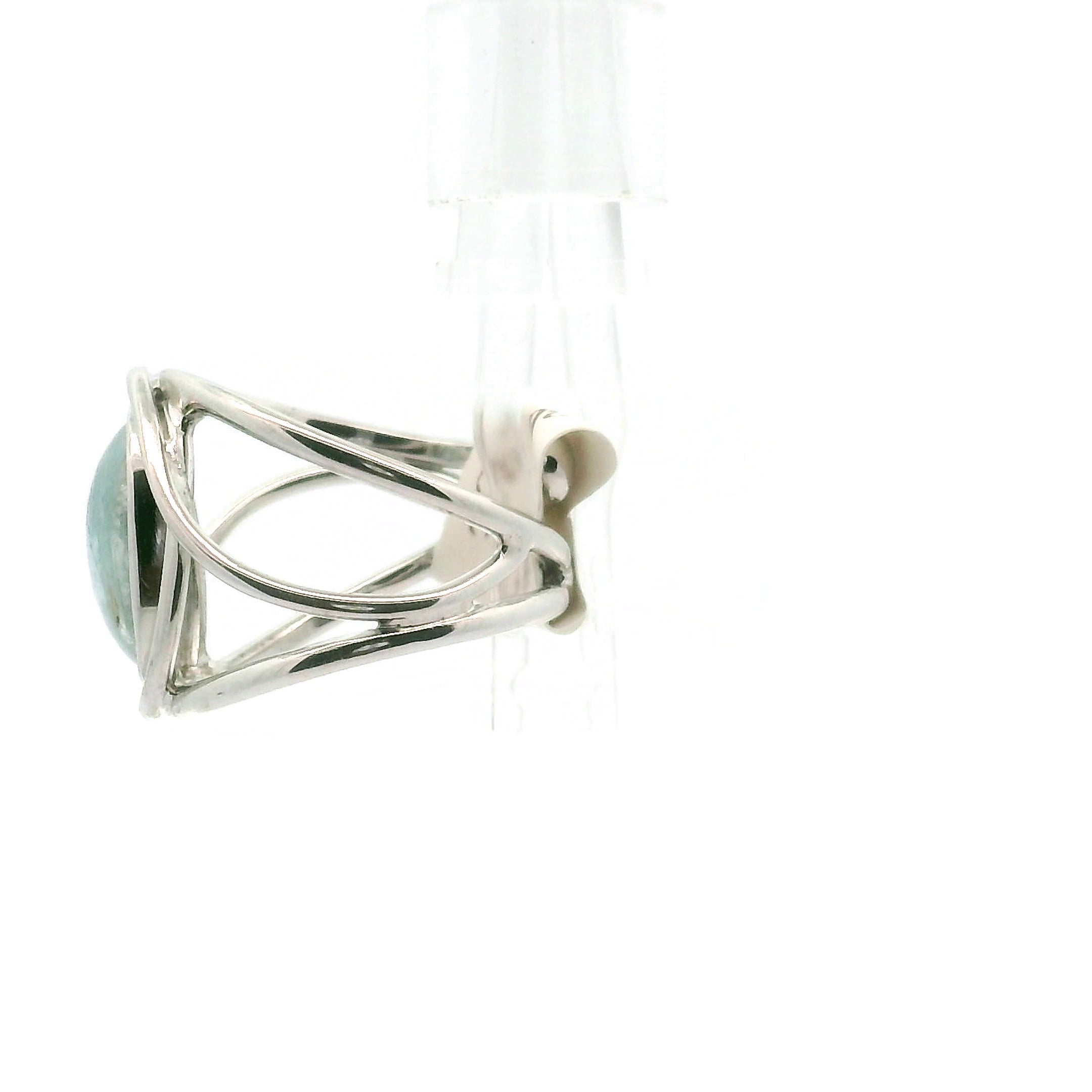 Kyanite Cuff Ring .925 Silver for Energetic Clearing and Purification