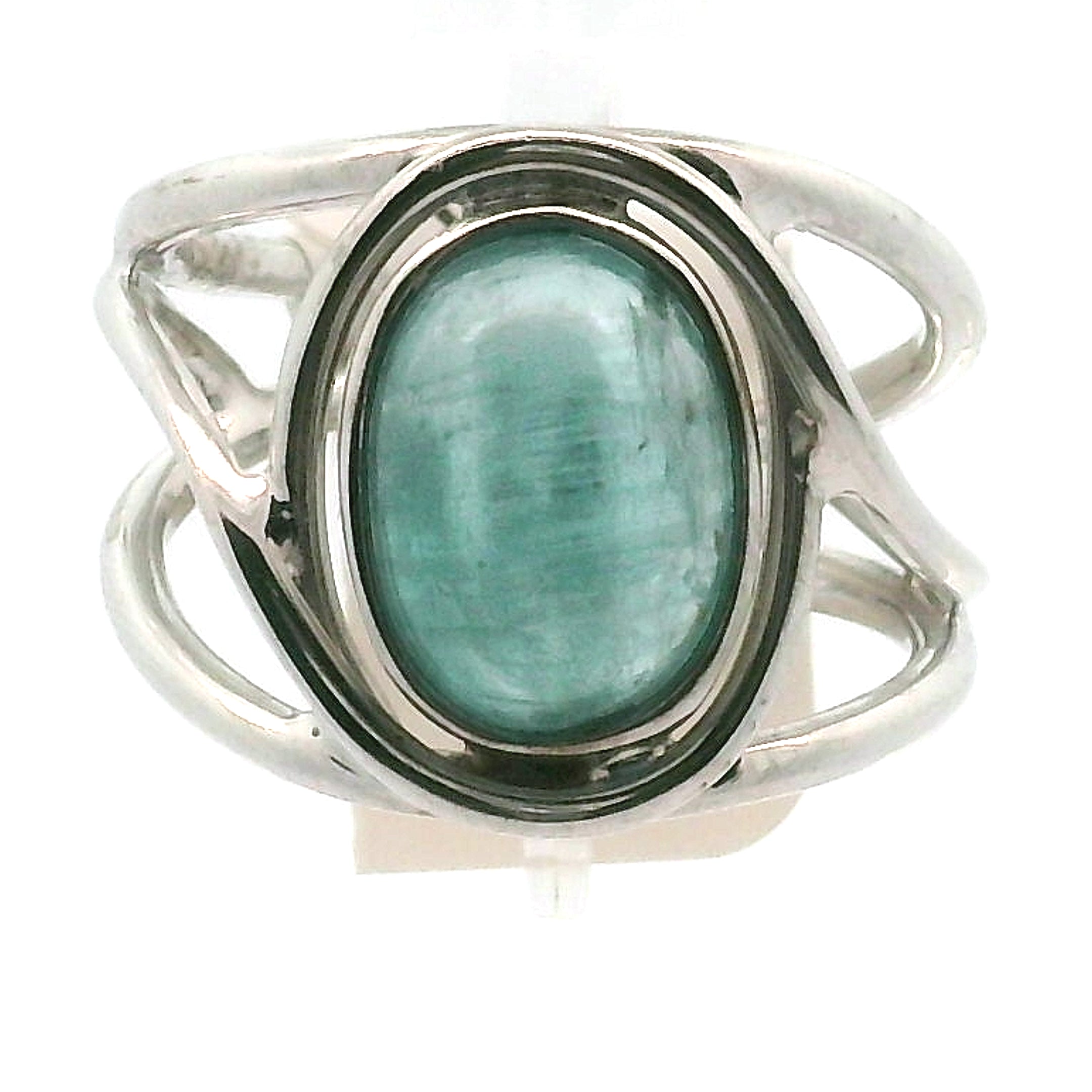 Kyanite Cuff Ring .925 Silver for Energetic Clearing and Purification