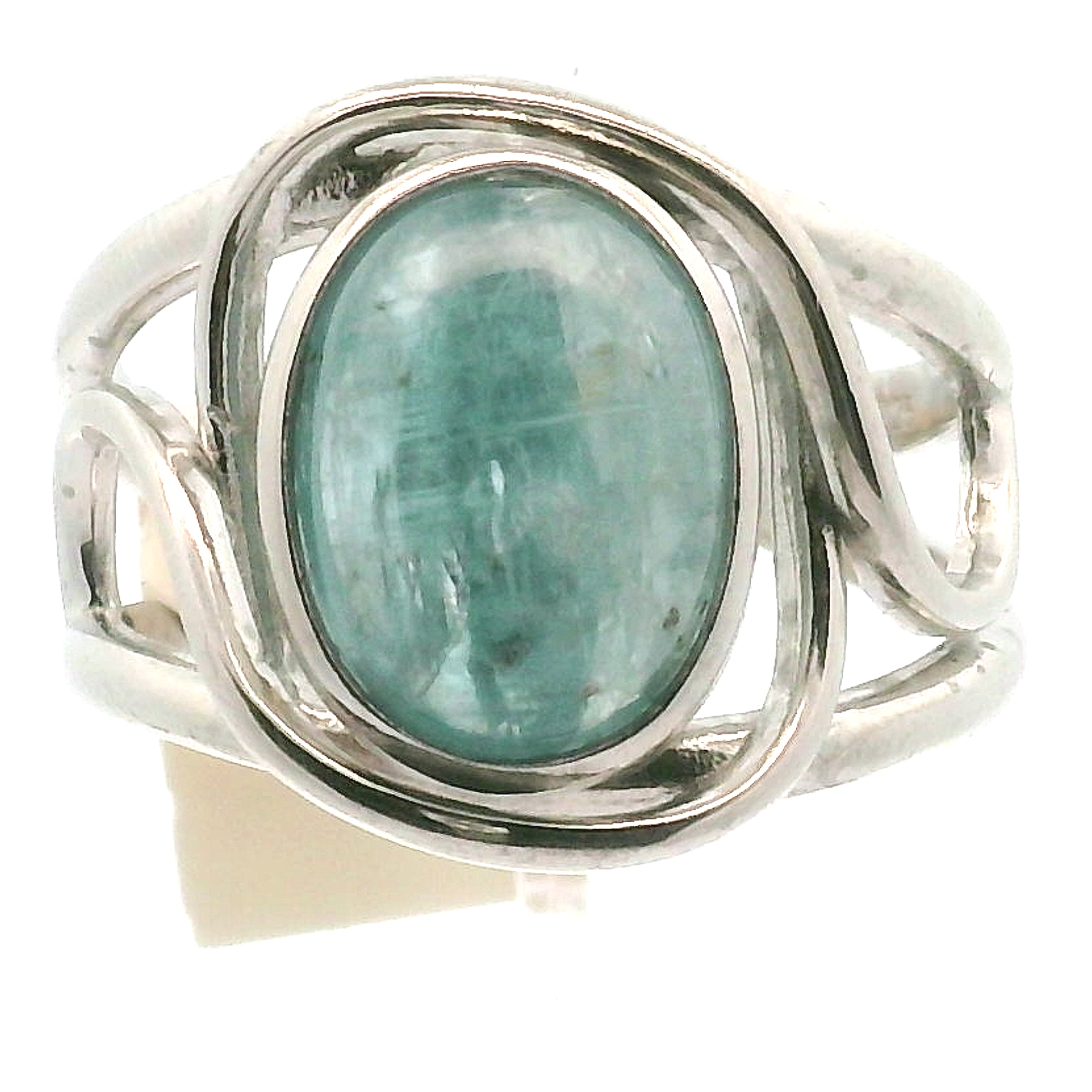Kyanite Cuff Ring .925 Silver for Energetic Clearing and Purification