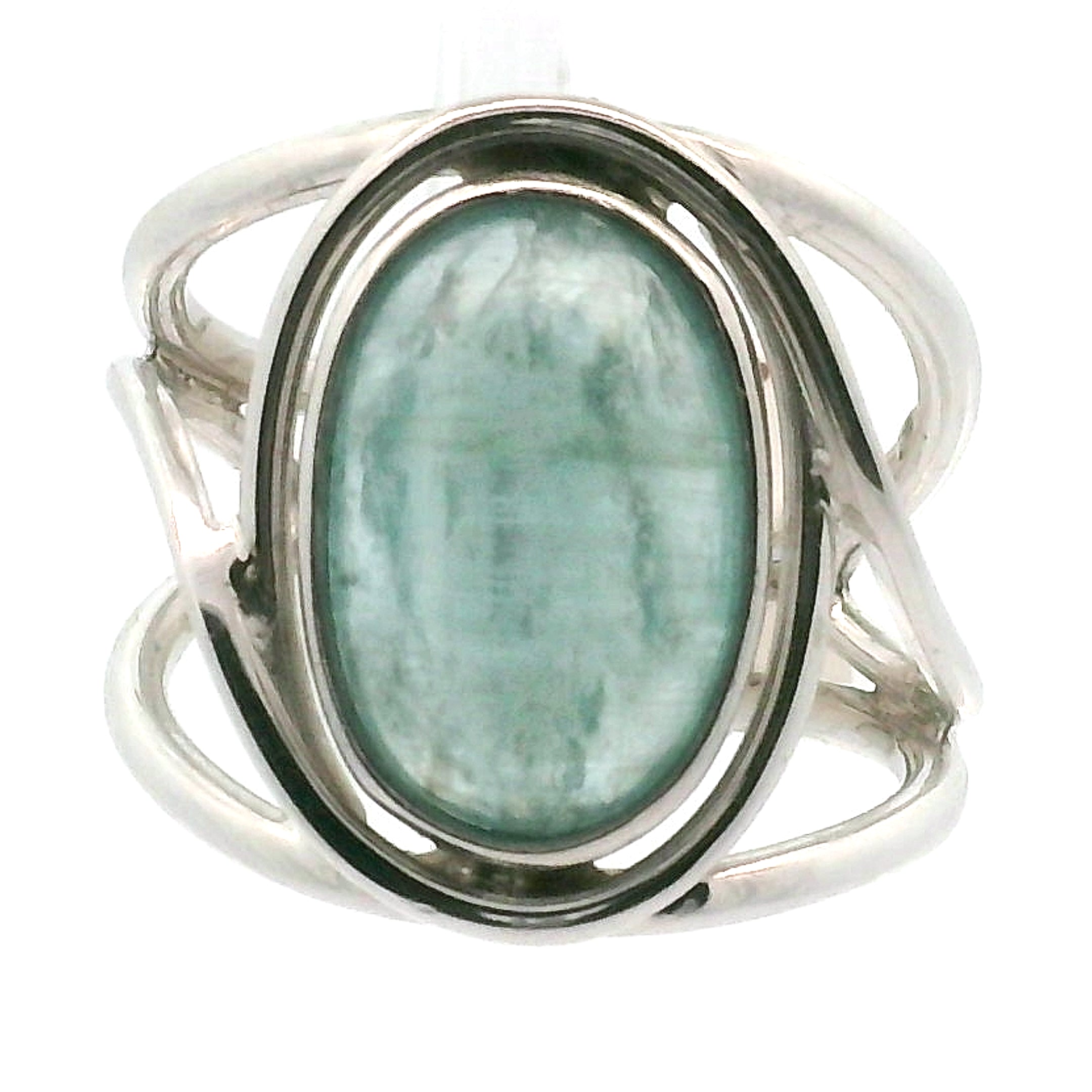 Kyanite Cuff Ring .925 Silver for Energetic Clearing and Purification