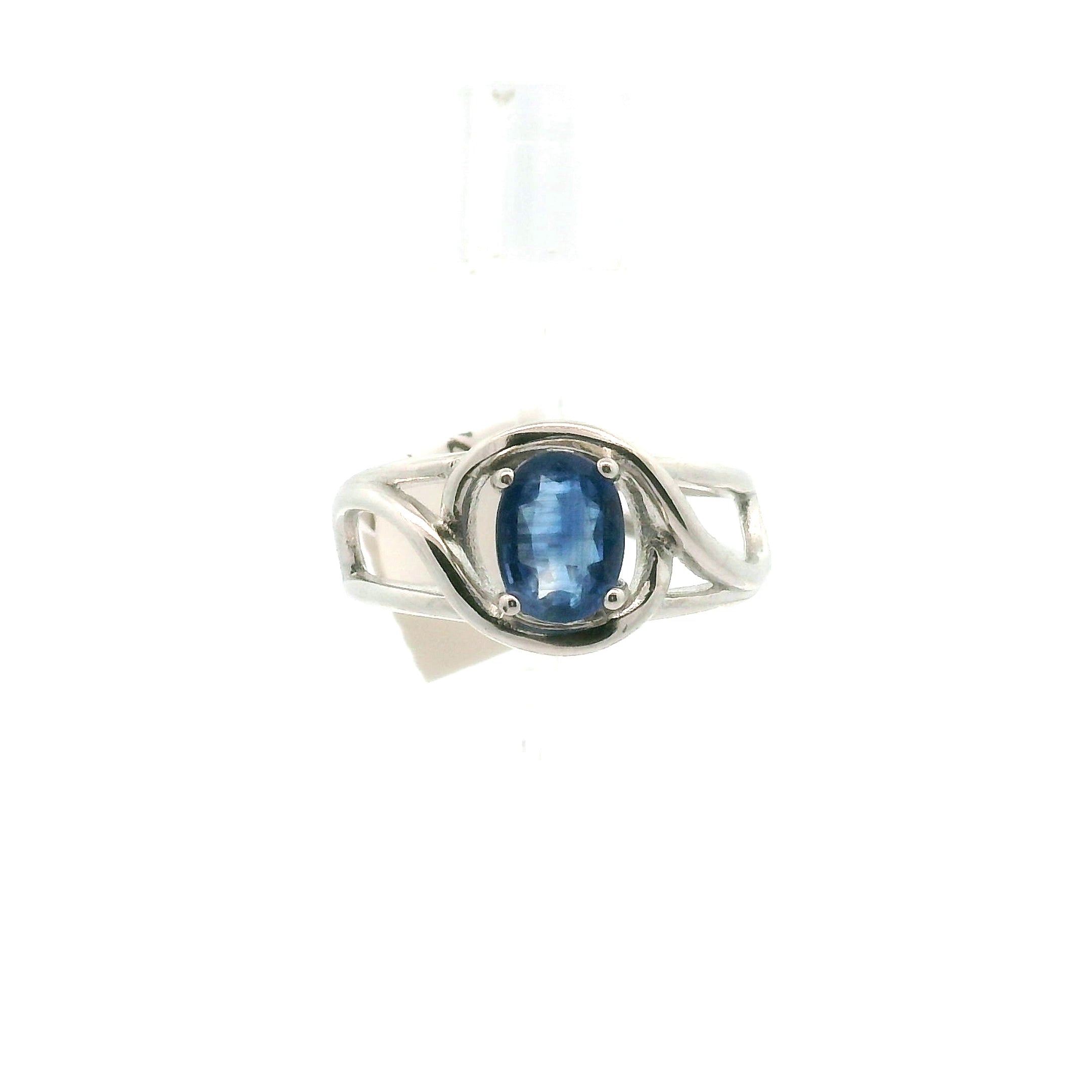 Kyanite Cuff Ring .925 Silver for Energetic Clearing and Purification