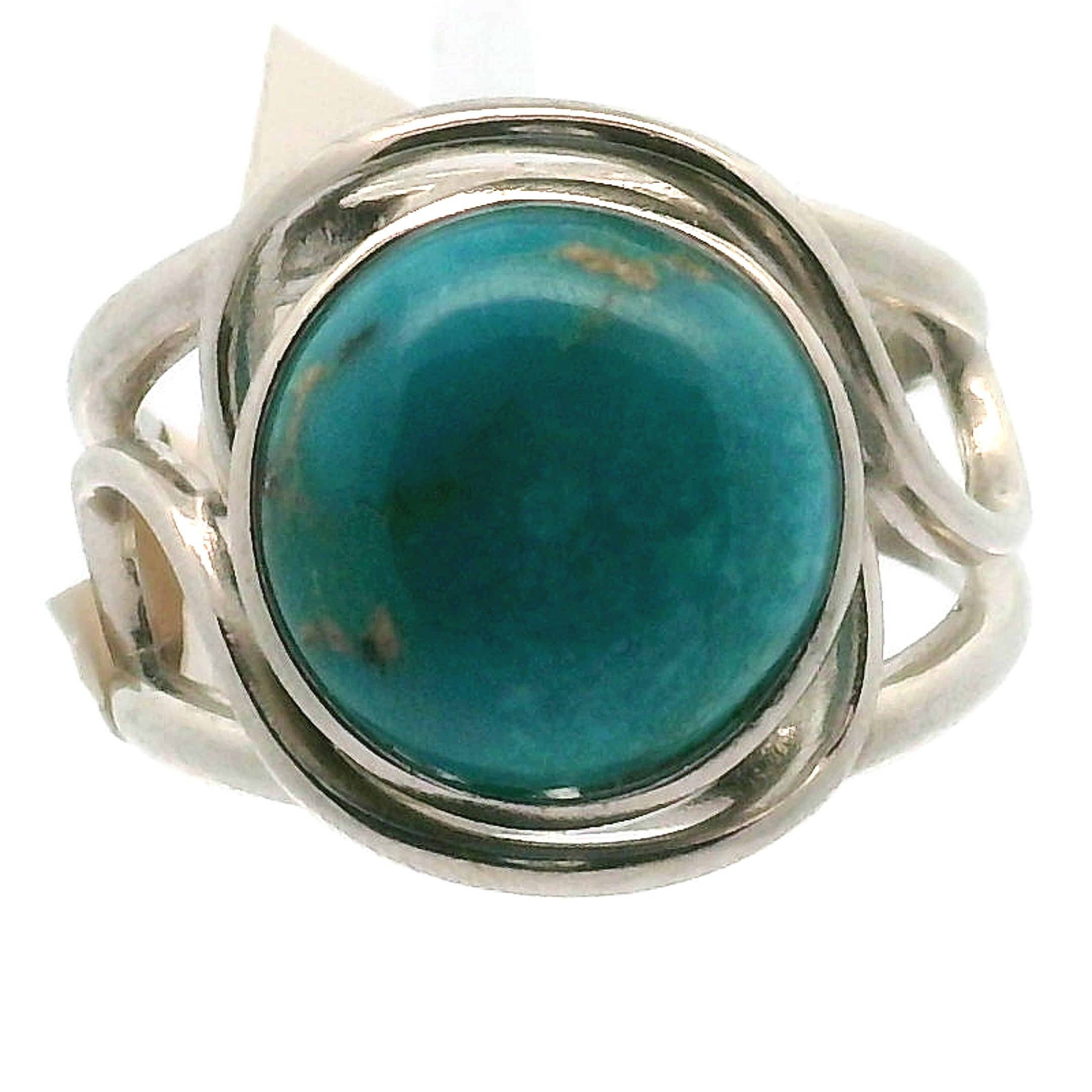 Kingman Turquoise Cuff Ring 925 Silver for Good Luck, Prosperity and Protection
