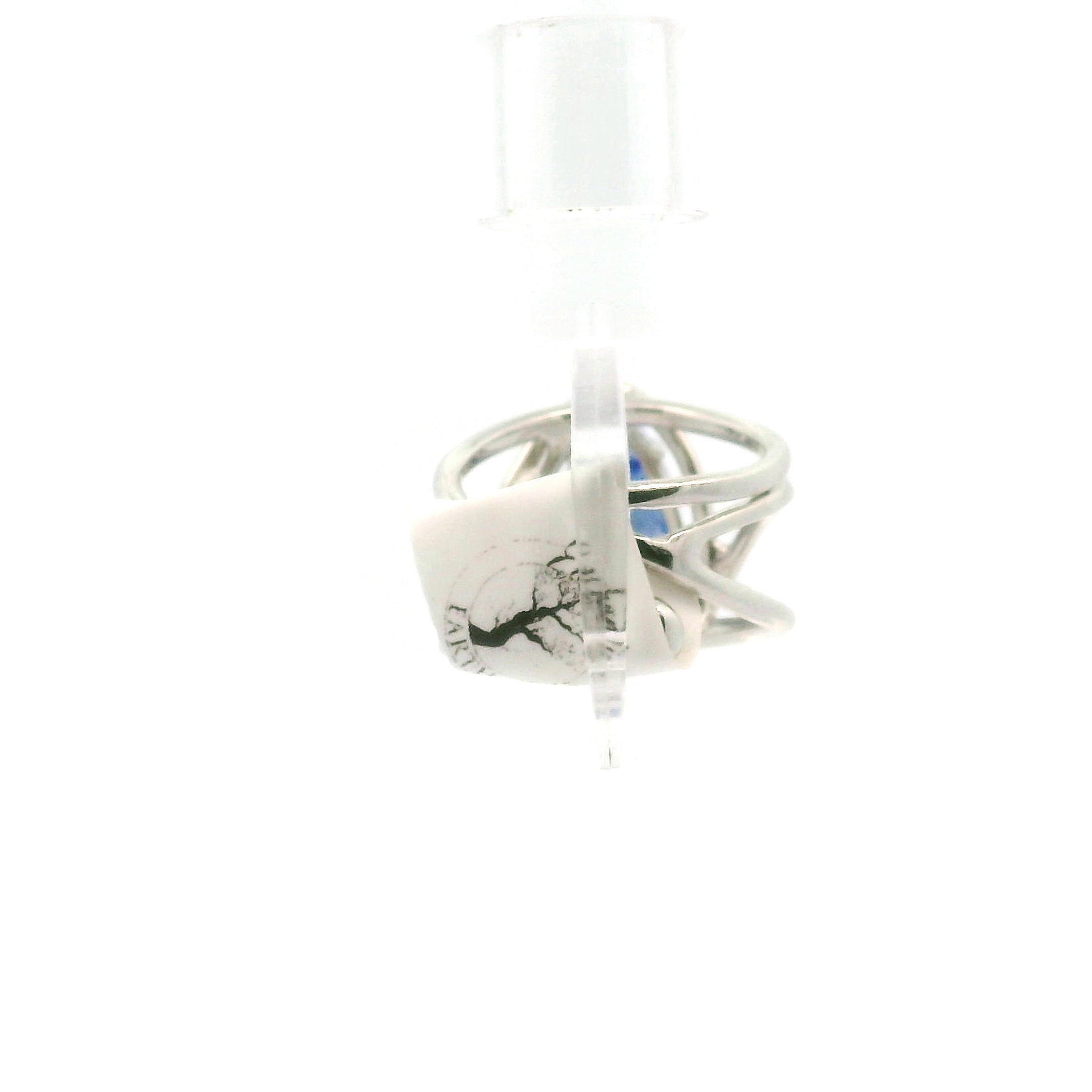 Lazulite Cuff Ring .925 Silver for Dream Work, Meditation, Memory & Psychic Abilities