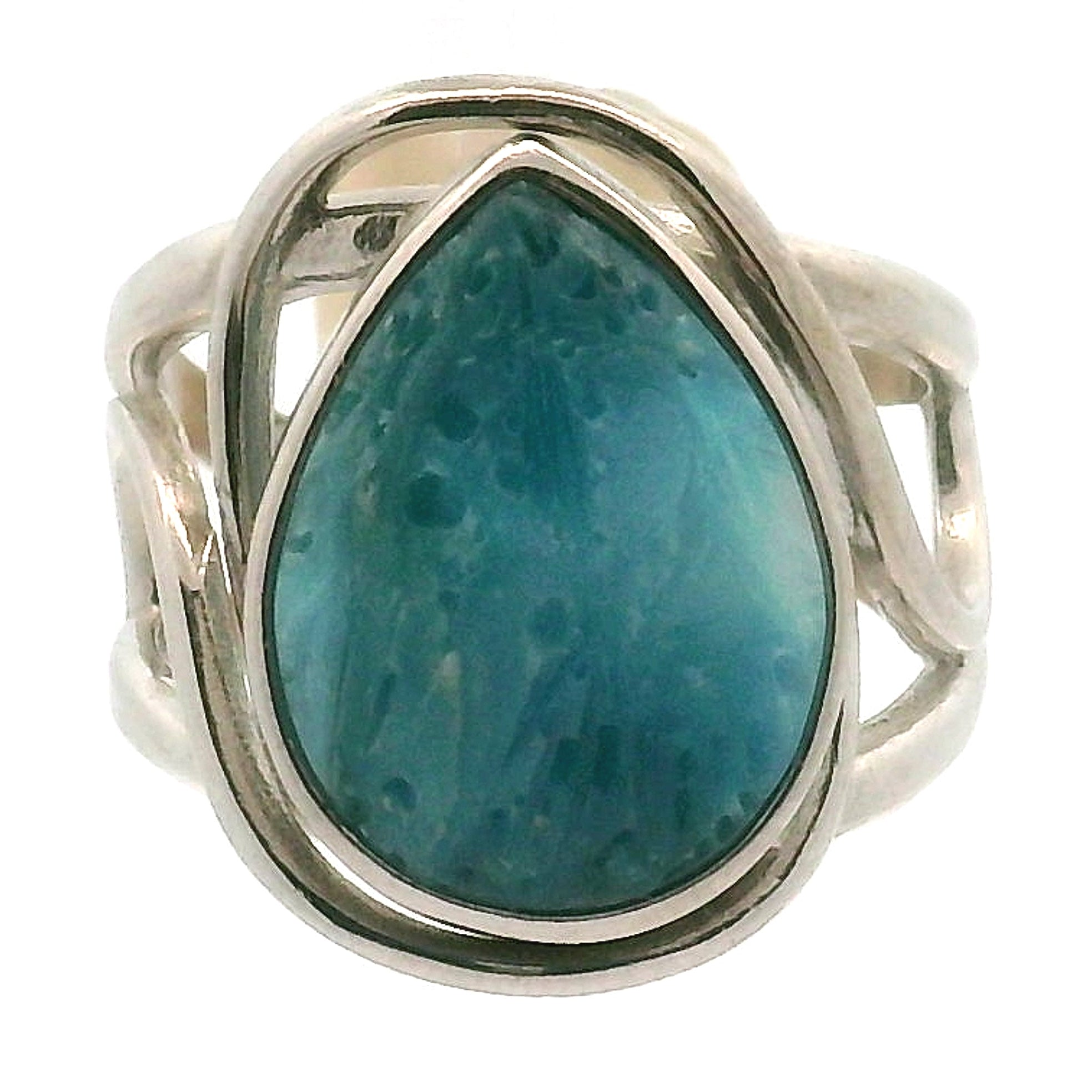 Blue Ice Cuff Ring .925 Silver for Finding Light in the Dark