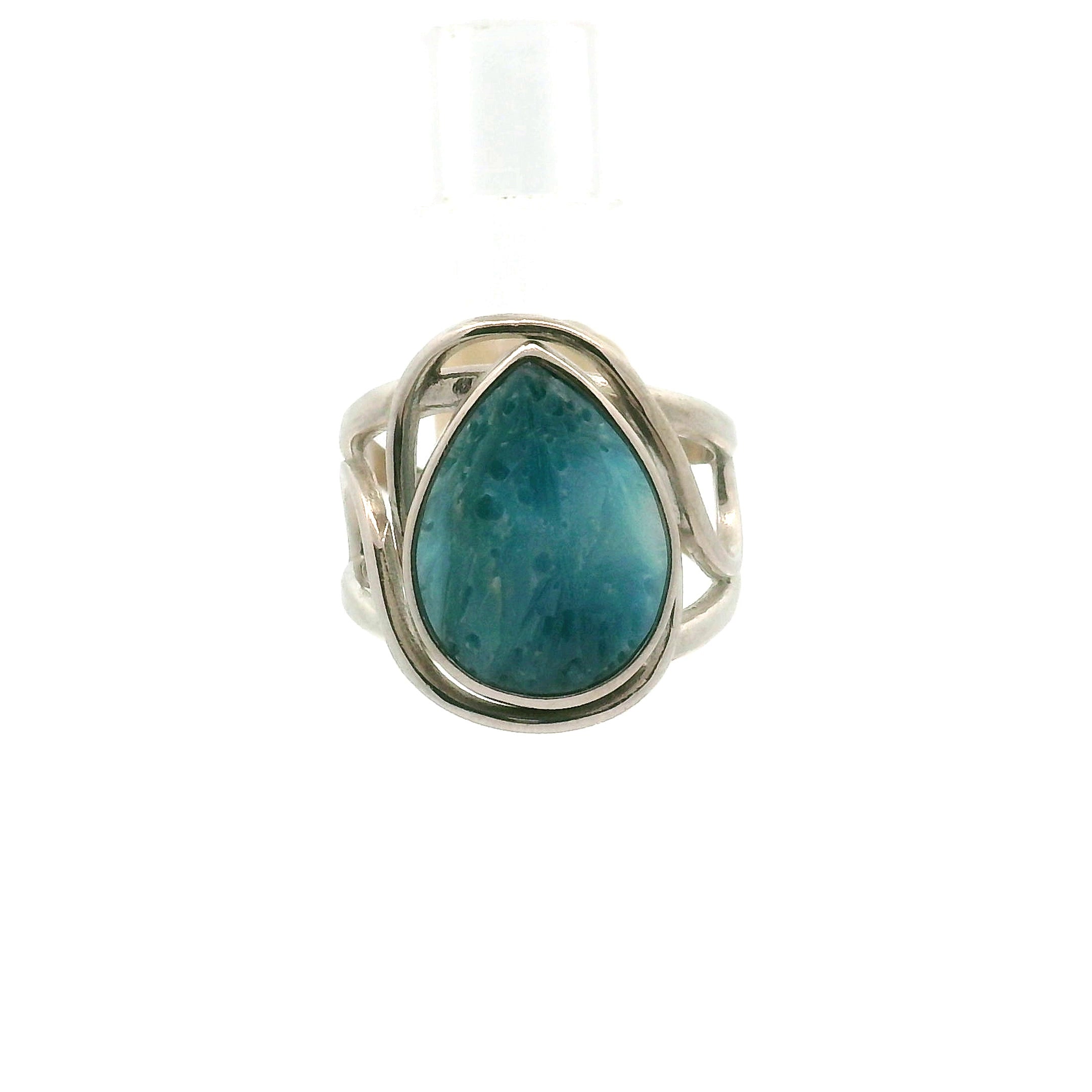 Blue Ice Cuff Ring .925 Silver for Finding Light in the Dark