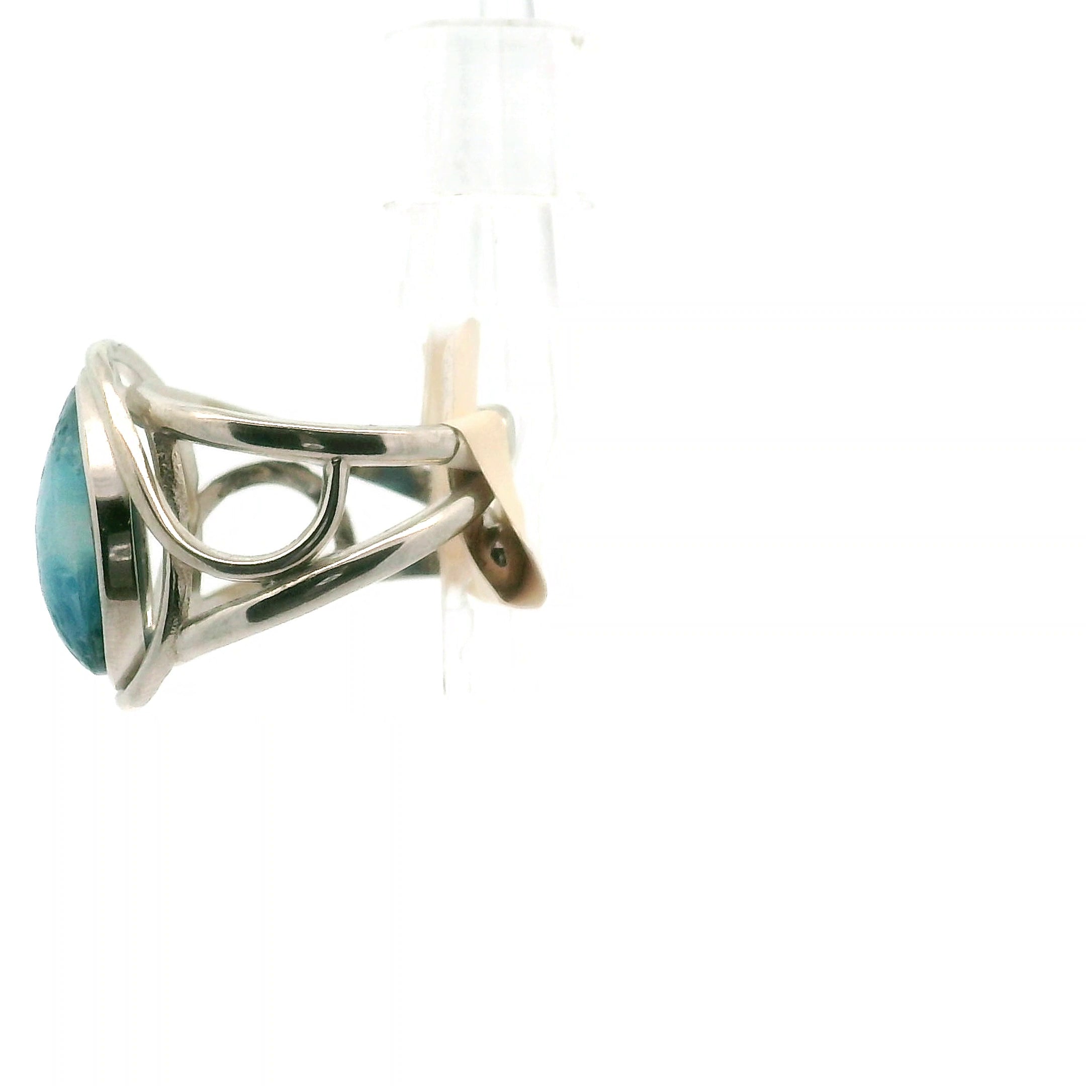 Blue Ice Cuff Ring .925 Silver for Finding Light in the Dark