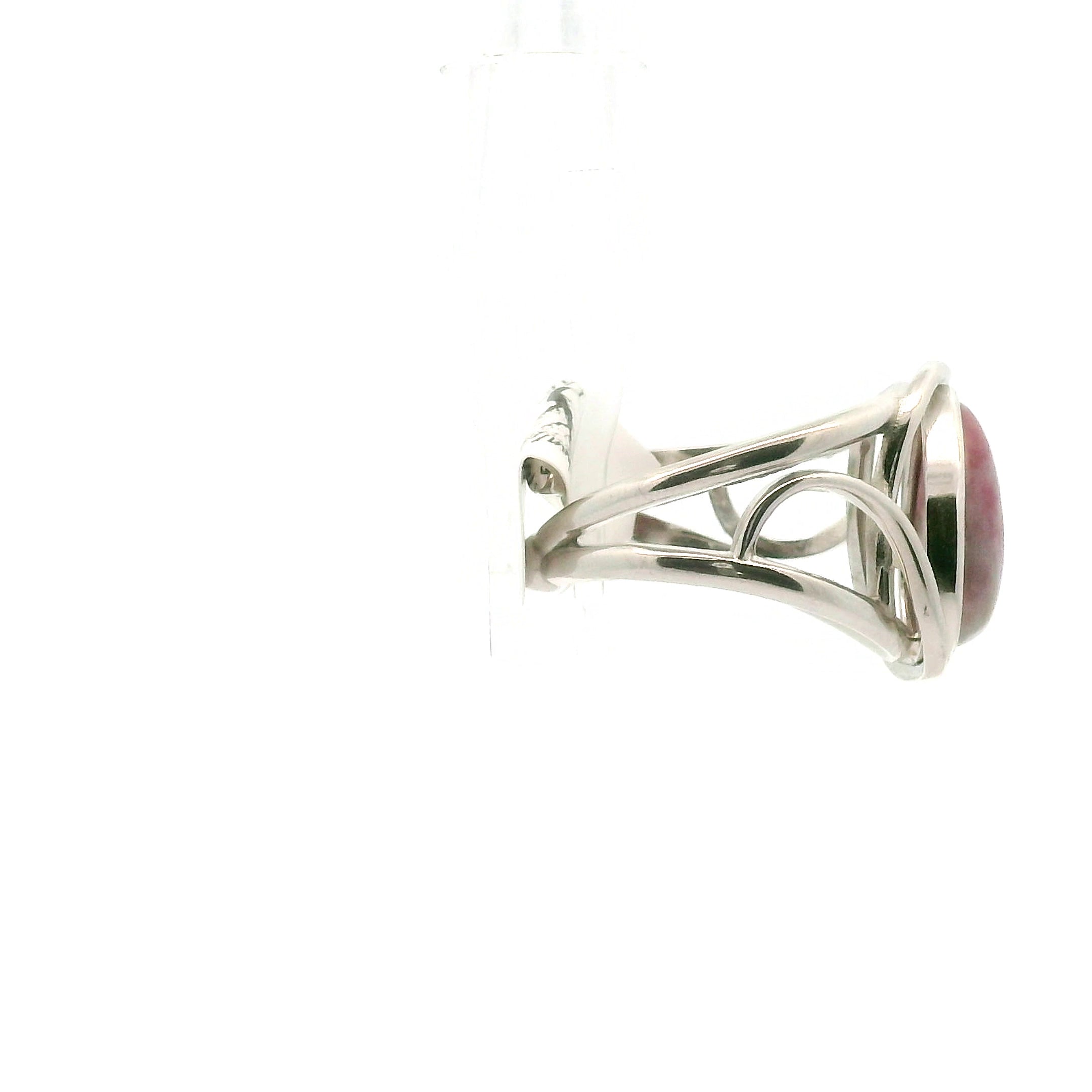 Unicorn Stone Cuff Ring .925 Silver for Awareness, Communication and Meditation