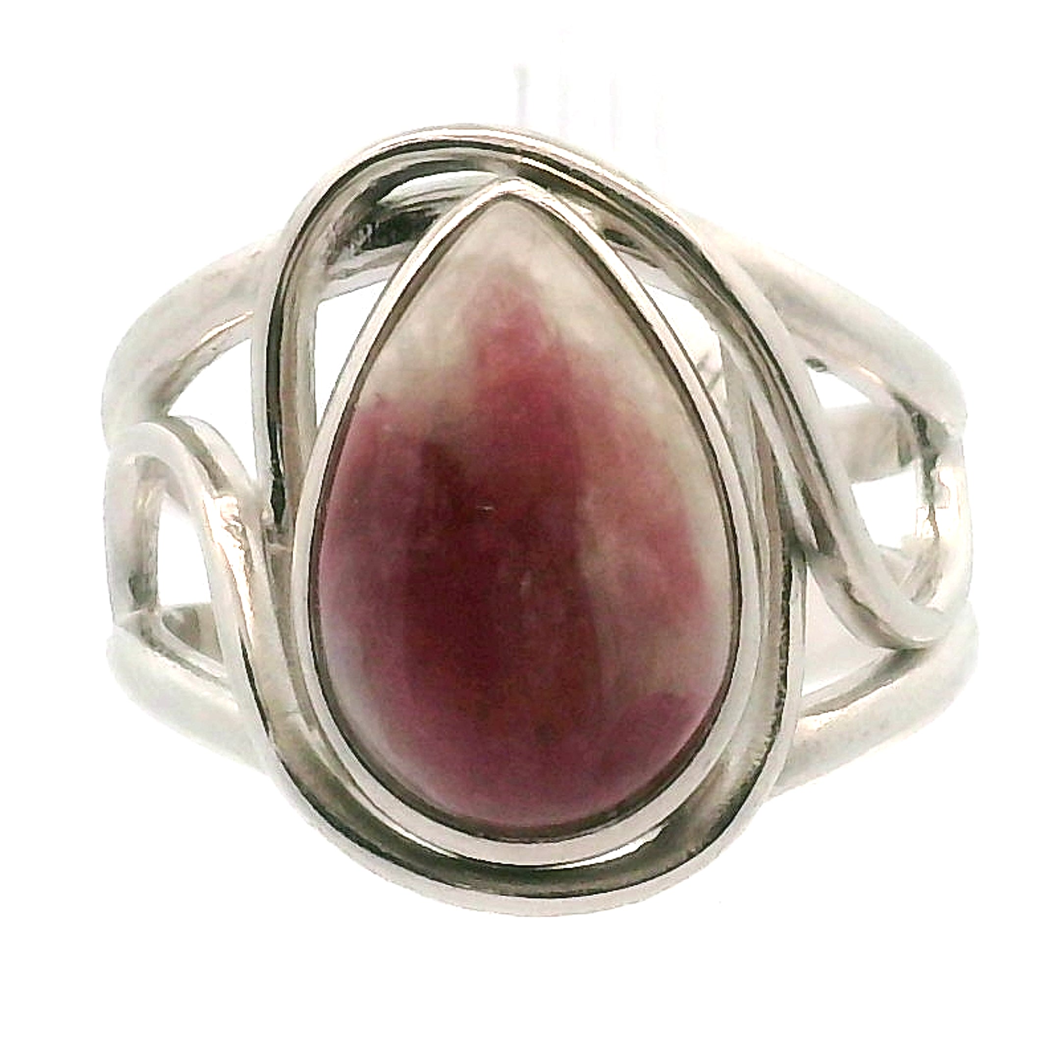 Unicorn Stone Cuff Ring .925 Silver for Awareness, Communication and Meditation