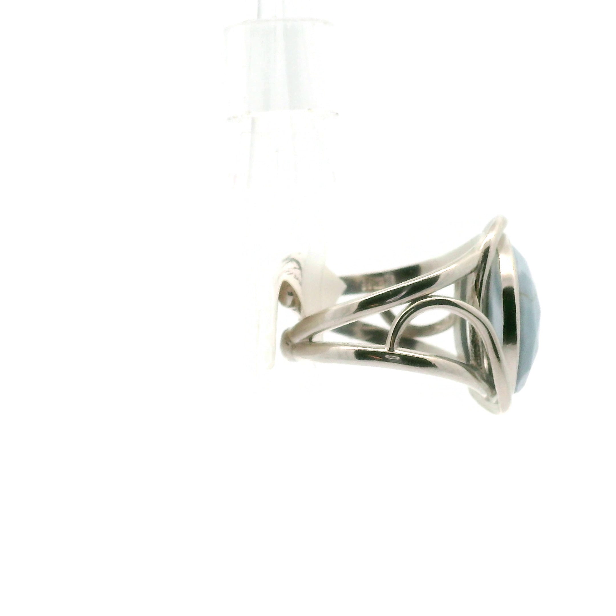 Owyhee Opal Faceted Cuff Ring .925 Silver for Emotional Healing and Balance