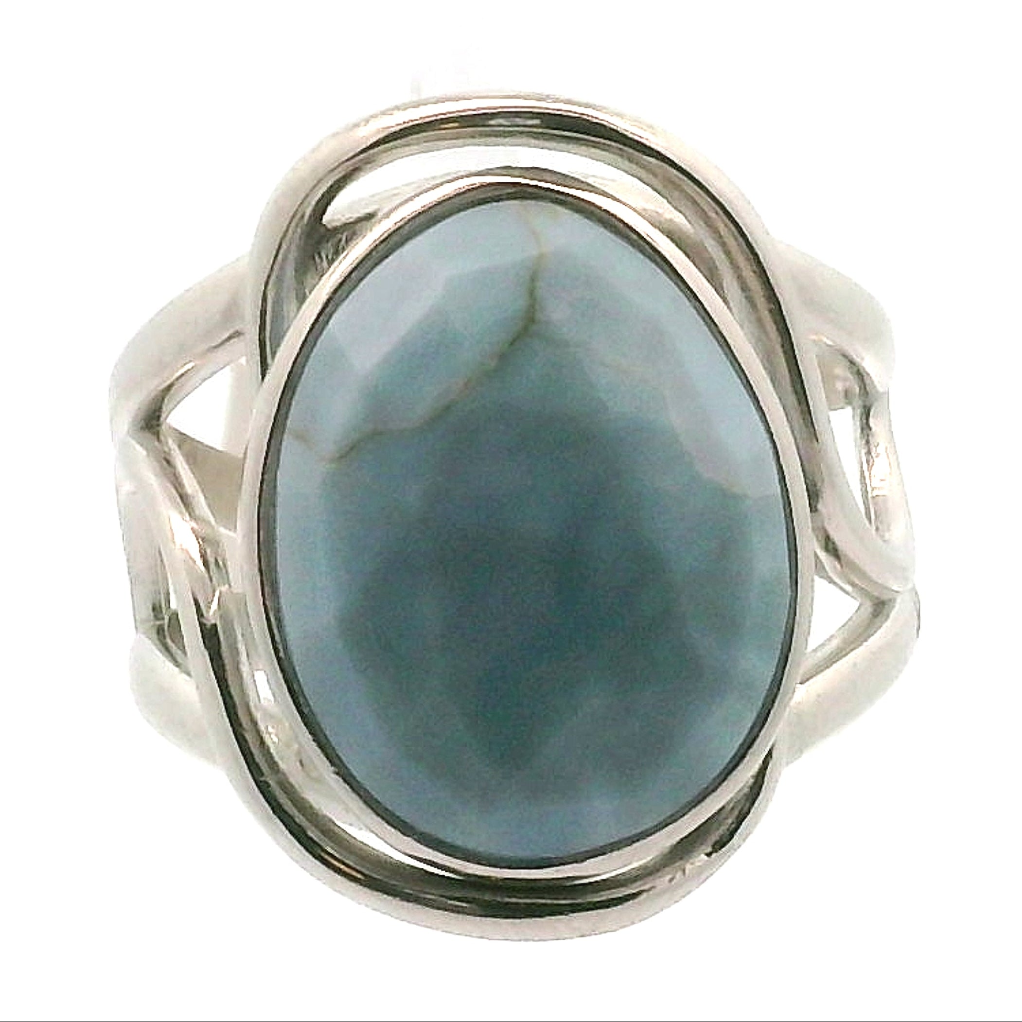 Owyhee Opal Faceted Cuff Ring .925 Silver for Emotional Healing and Balance