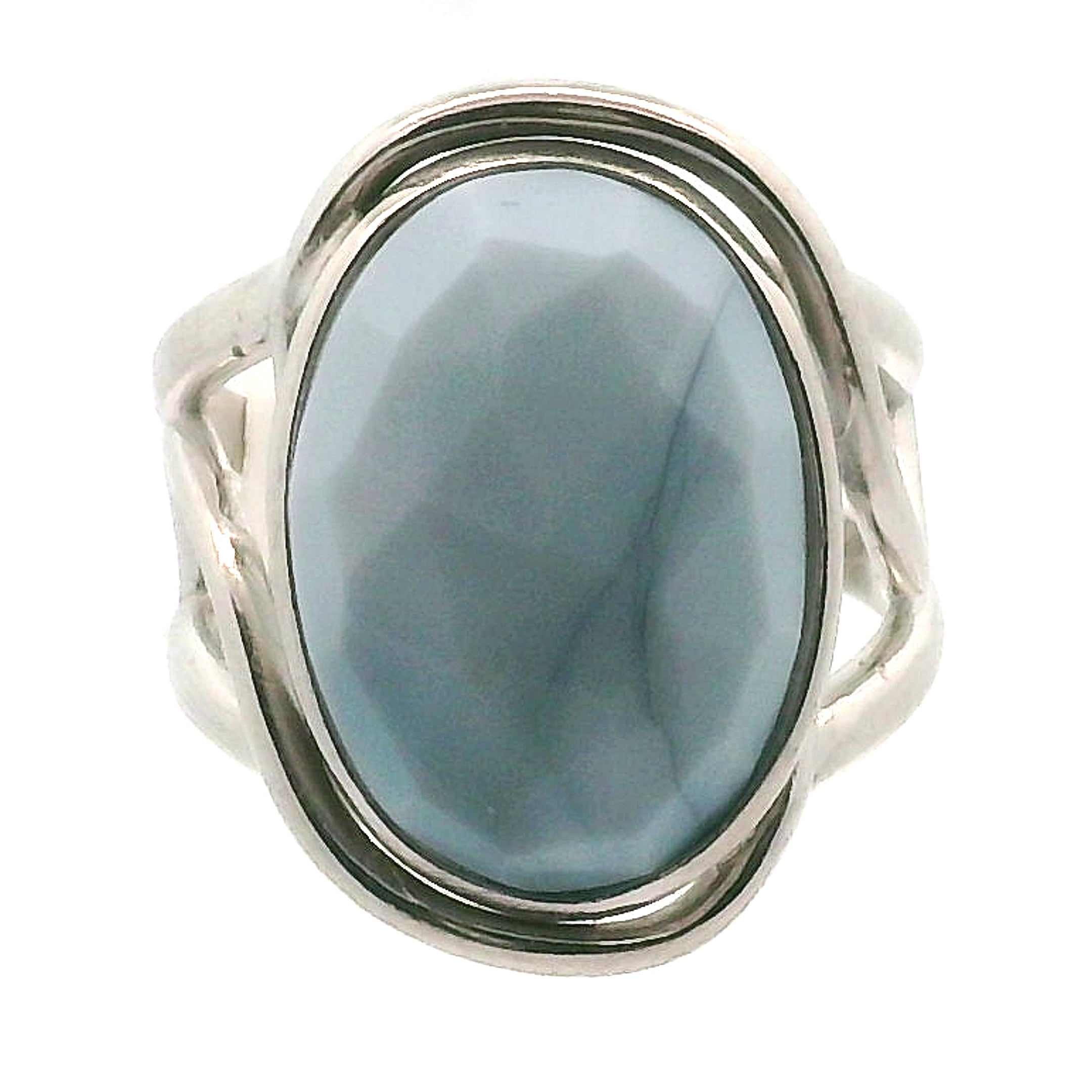 Owyhee Opal Faceted Cuff Ring .925 Silver for Emotional Healing and Balance