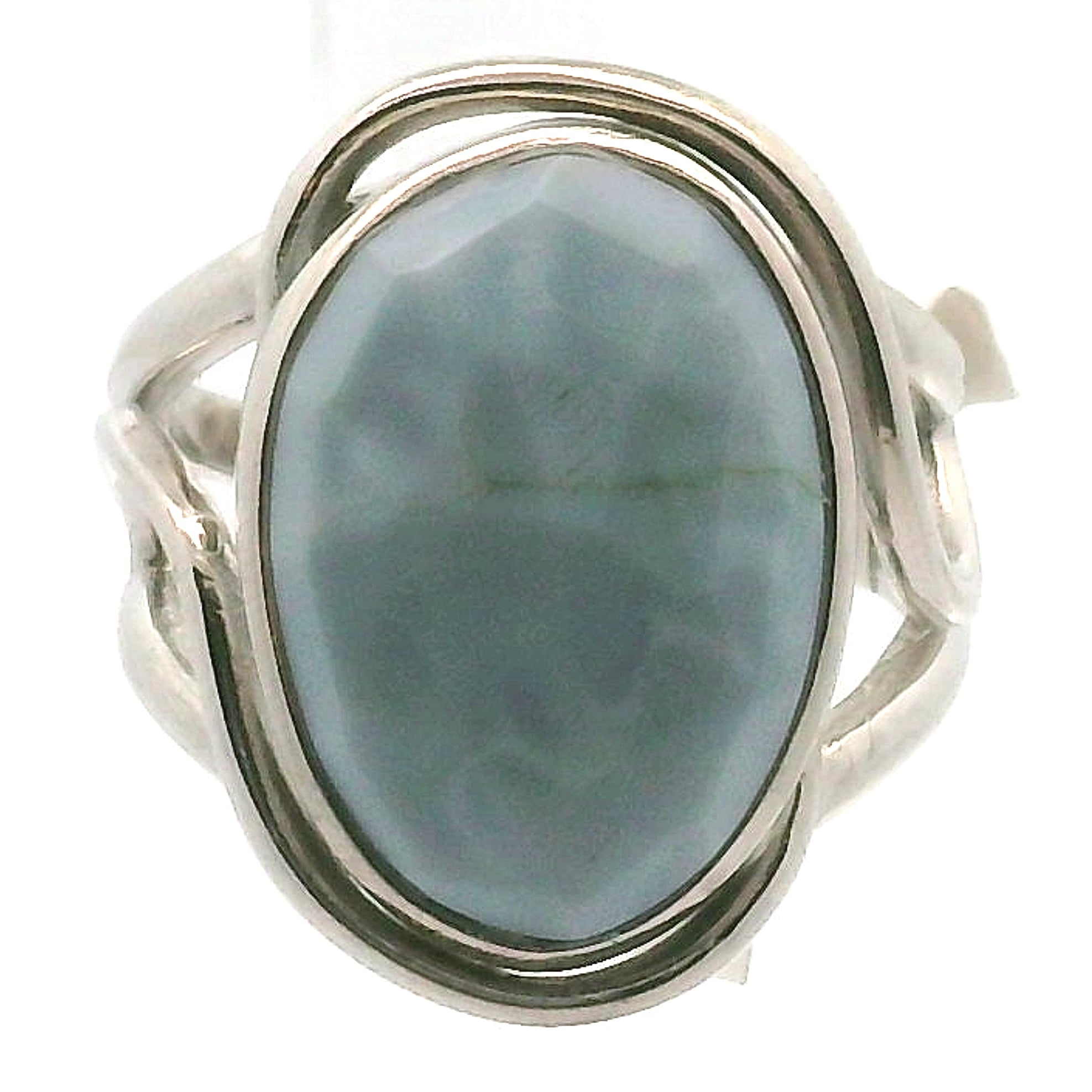 Owyhee Opal Faceted Cuff Ring .925 Silver for Emotional Healing and Balance