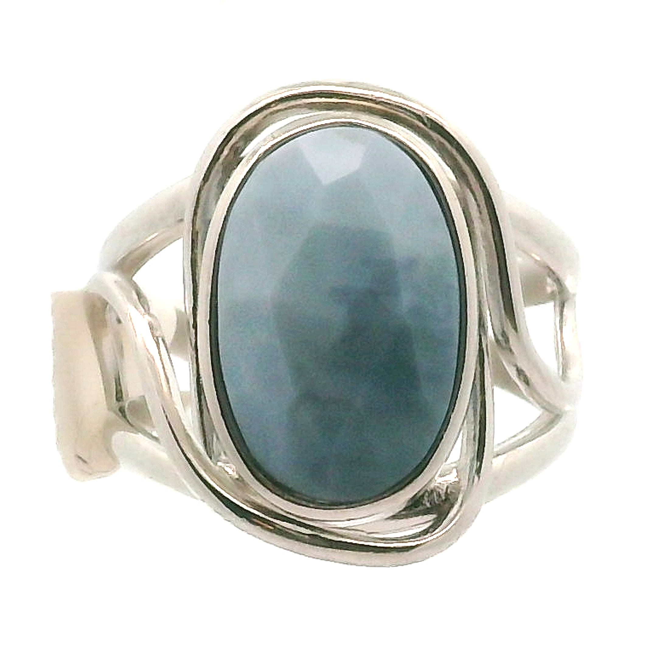 Owyhee Opal Faceted Cuff Ring .925 Silver for Emotional Healing and Balance