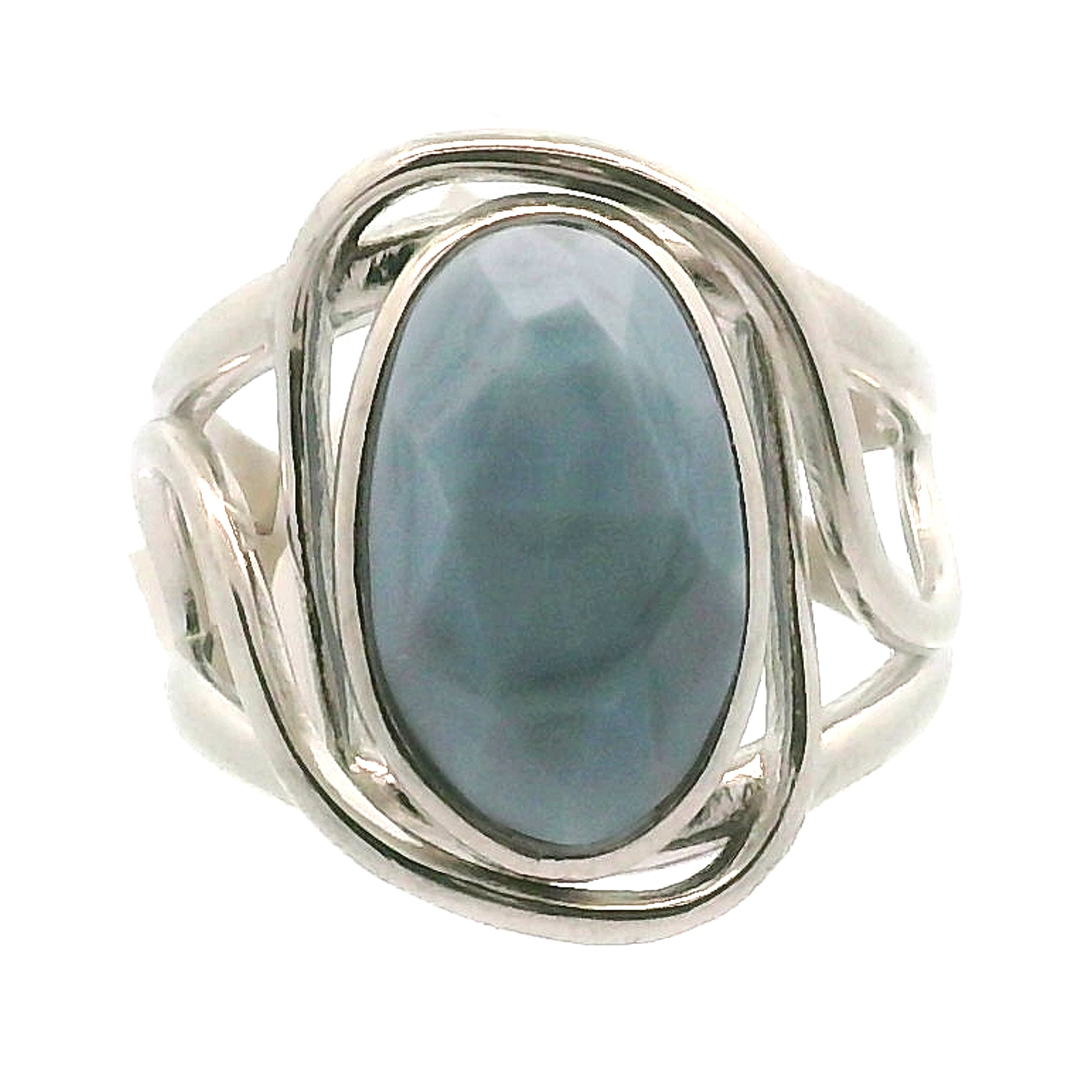 Owyhee Opal Faceted Cuff Ring .925 Silver for Emotional Healing and Balance
