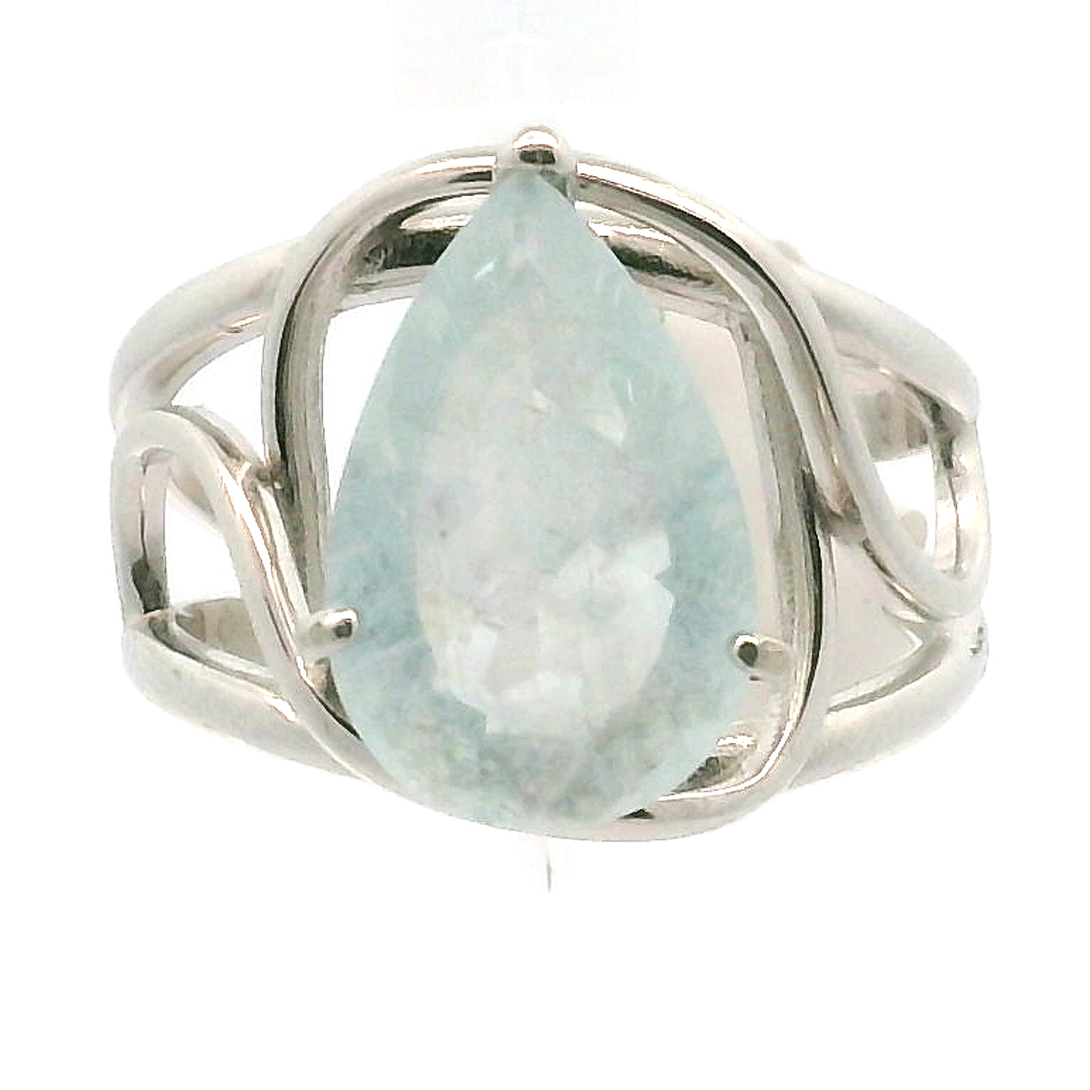 Shimmerine Aquamarine Cuff Ring .925 Silver for Allowing Your Truth & Individuality to Shine