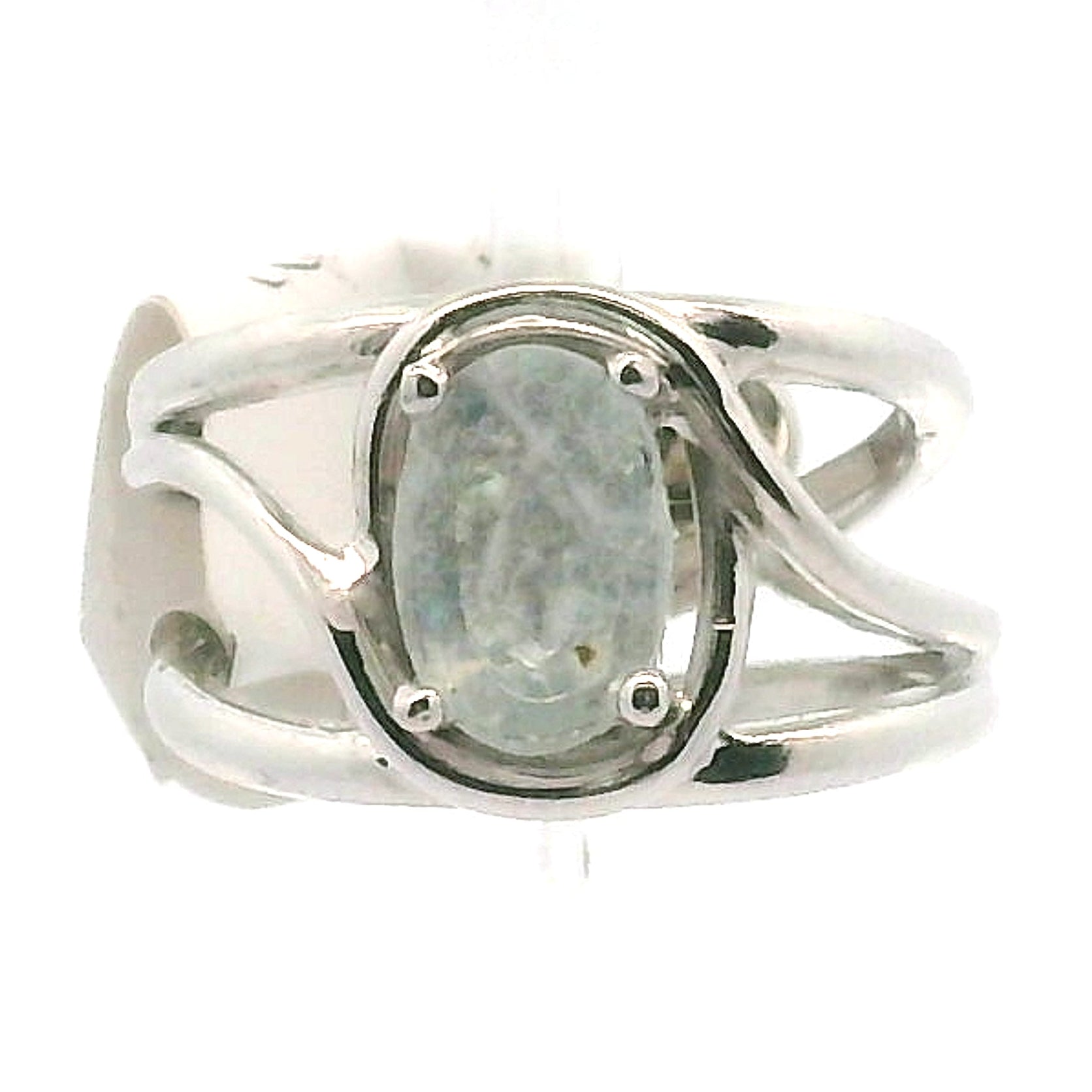 Shimmerine Aquamarine Midi Cuff Ring .925 Silver for Allowing Your Truth & Individuality to Shine