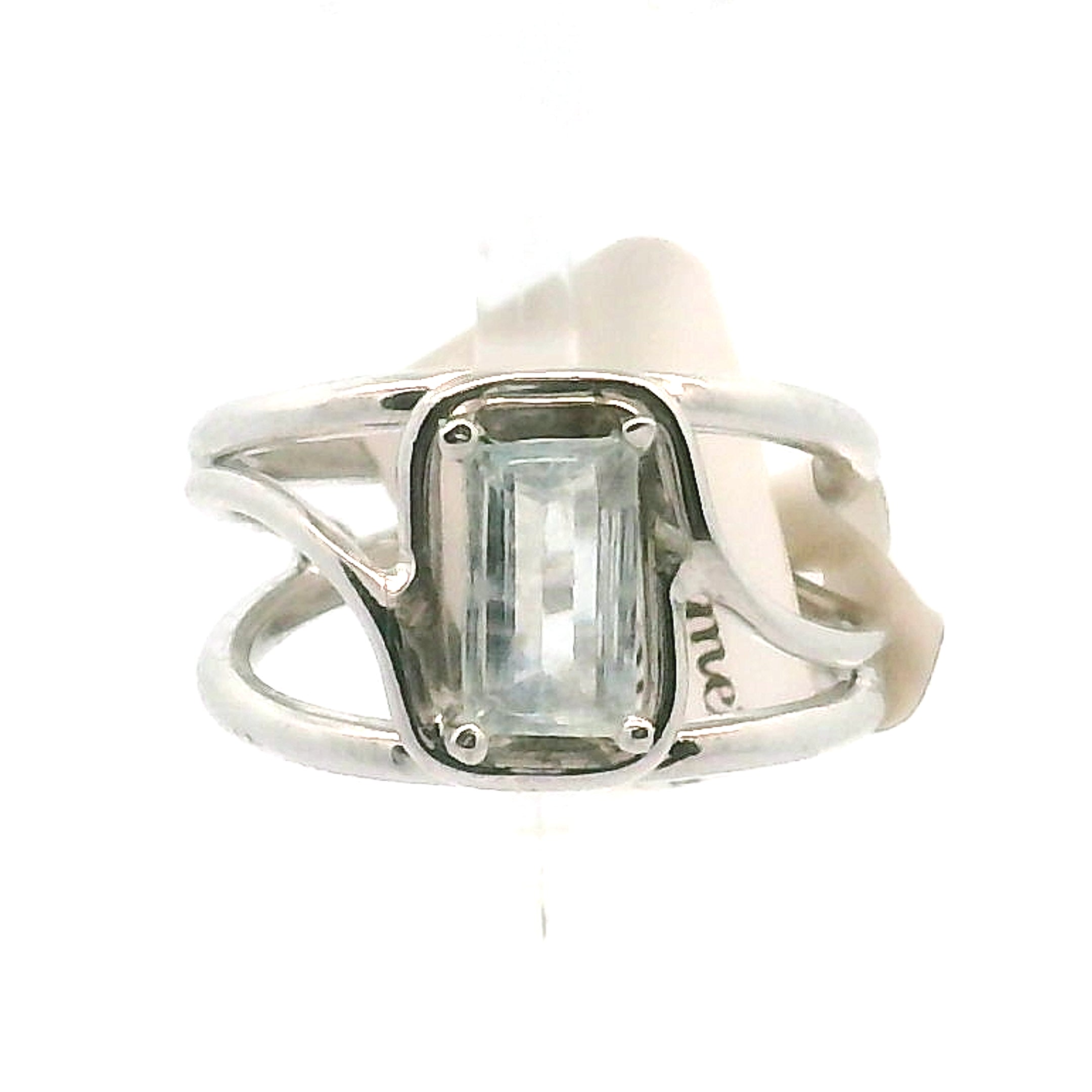 Shimmerine Aquamarine Midi Cuff Ring .925 Silver for Allowing Your Truth & Individuality to Shine