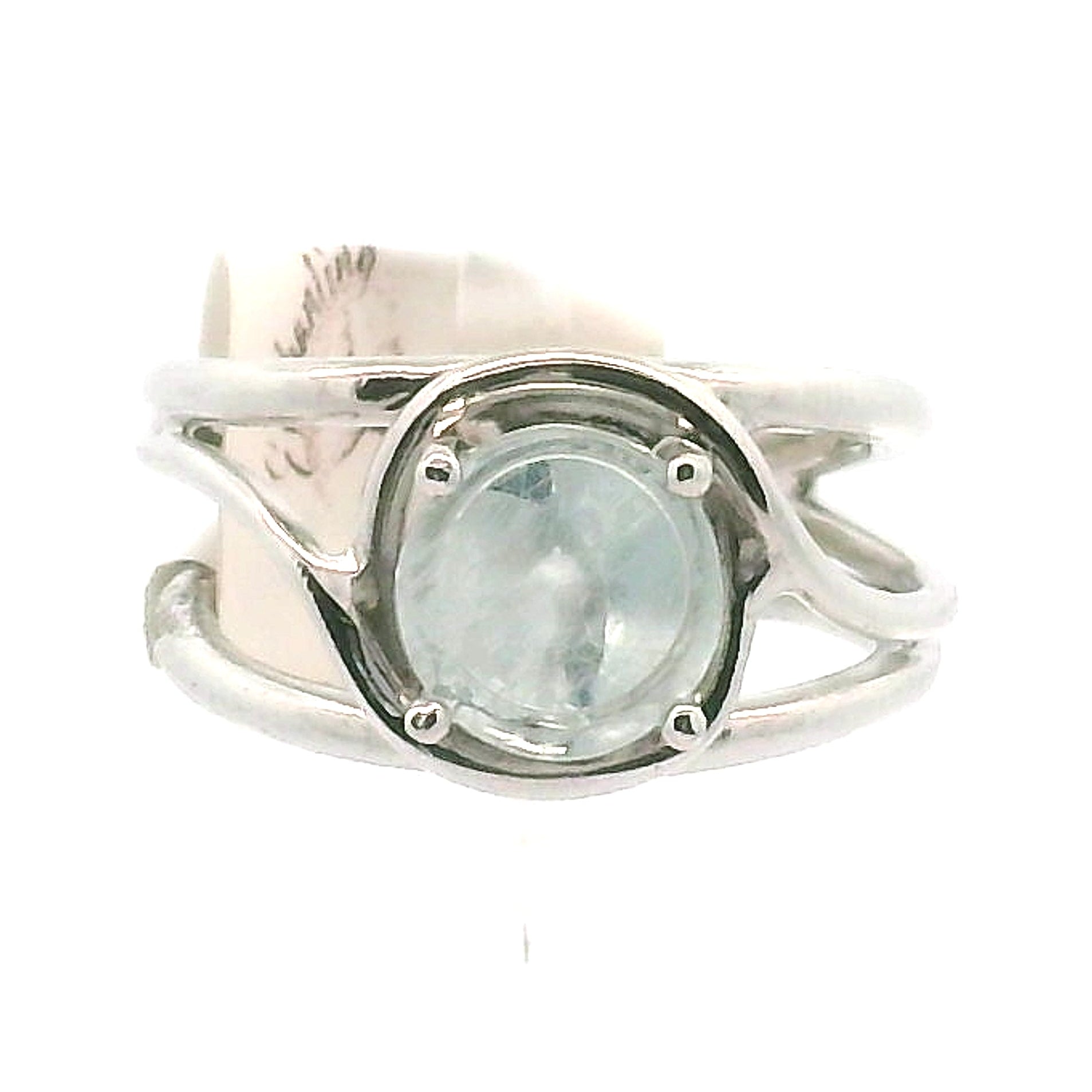 Shimmerine Aquamarine Midi Cuff Ring .925 Silver for Allowing Your Truth & Individuality to Shine