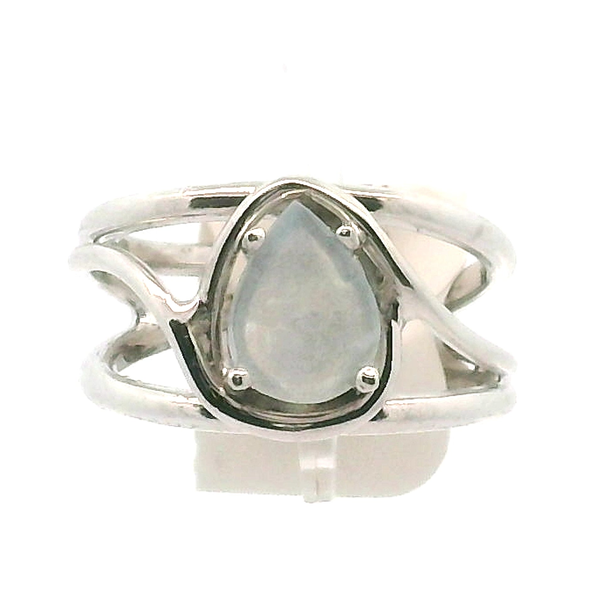 Shimmerine Aquamarine Midi Cuff Ring .925 Silver for Allowing Your Truth & Individuality to Shine
