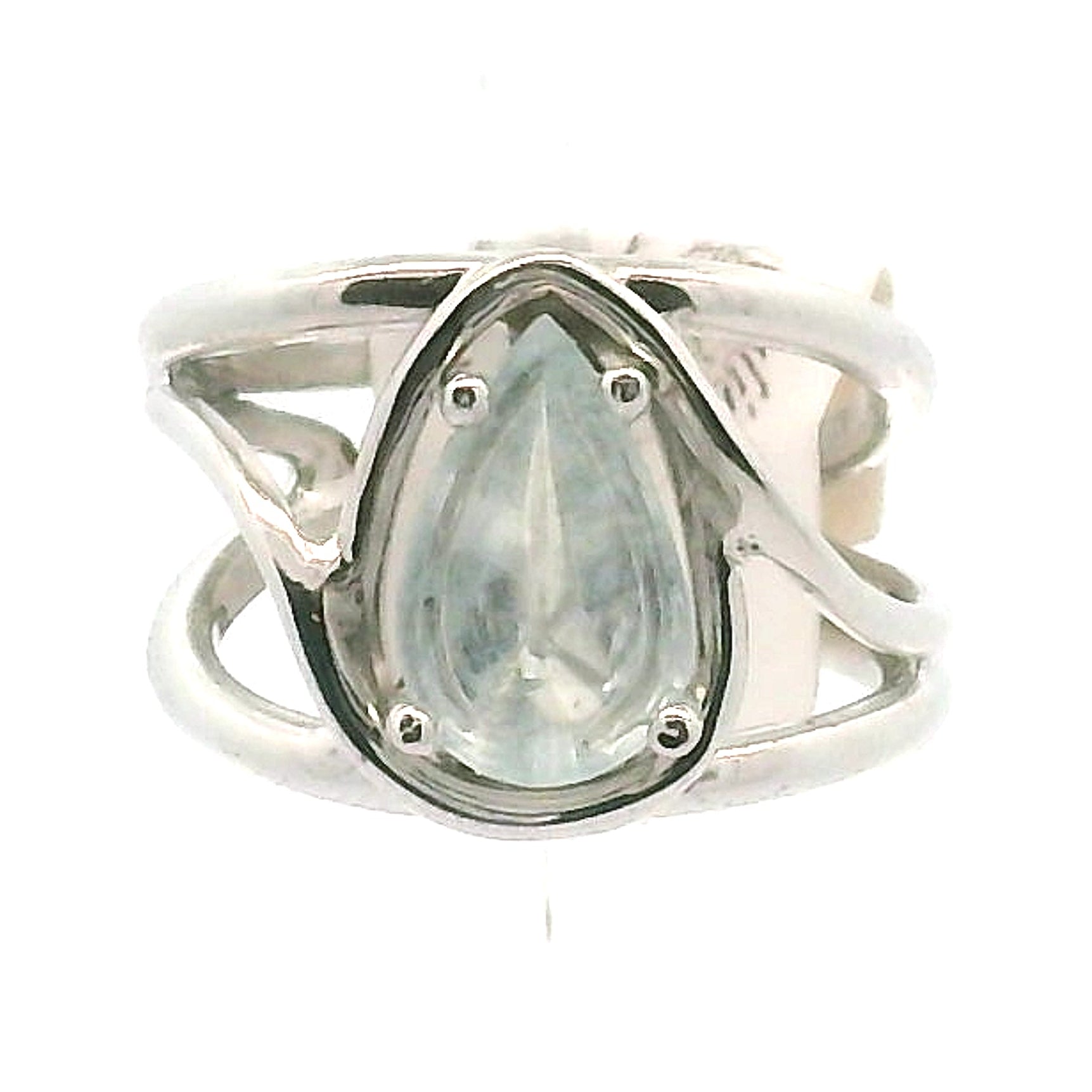 Shimmerine Aquamarine Midi Cuff Ring .925 Silver for Allowing Your Truth & Individuality to Shine