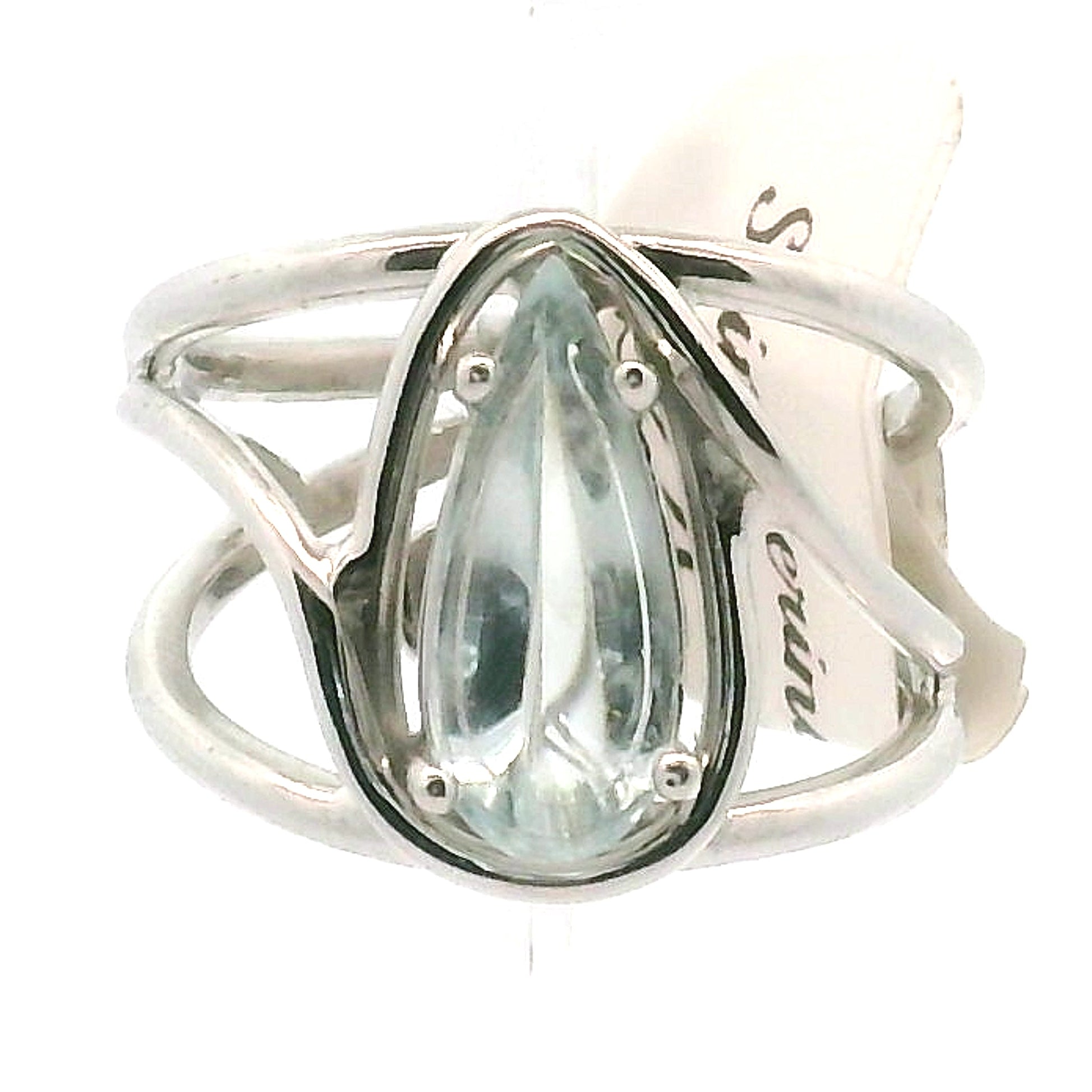 Shimmerine Aquamarine Midi Cuff Ring .925 Silver for Allowing Your Truth & Individuality to Shine