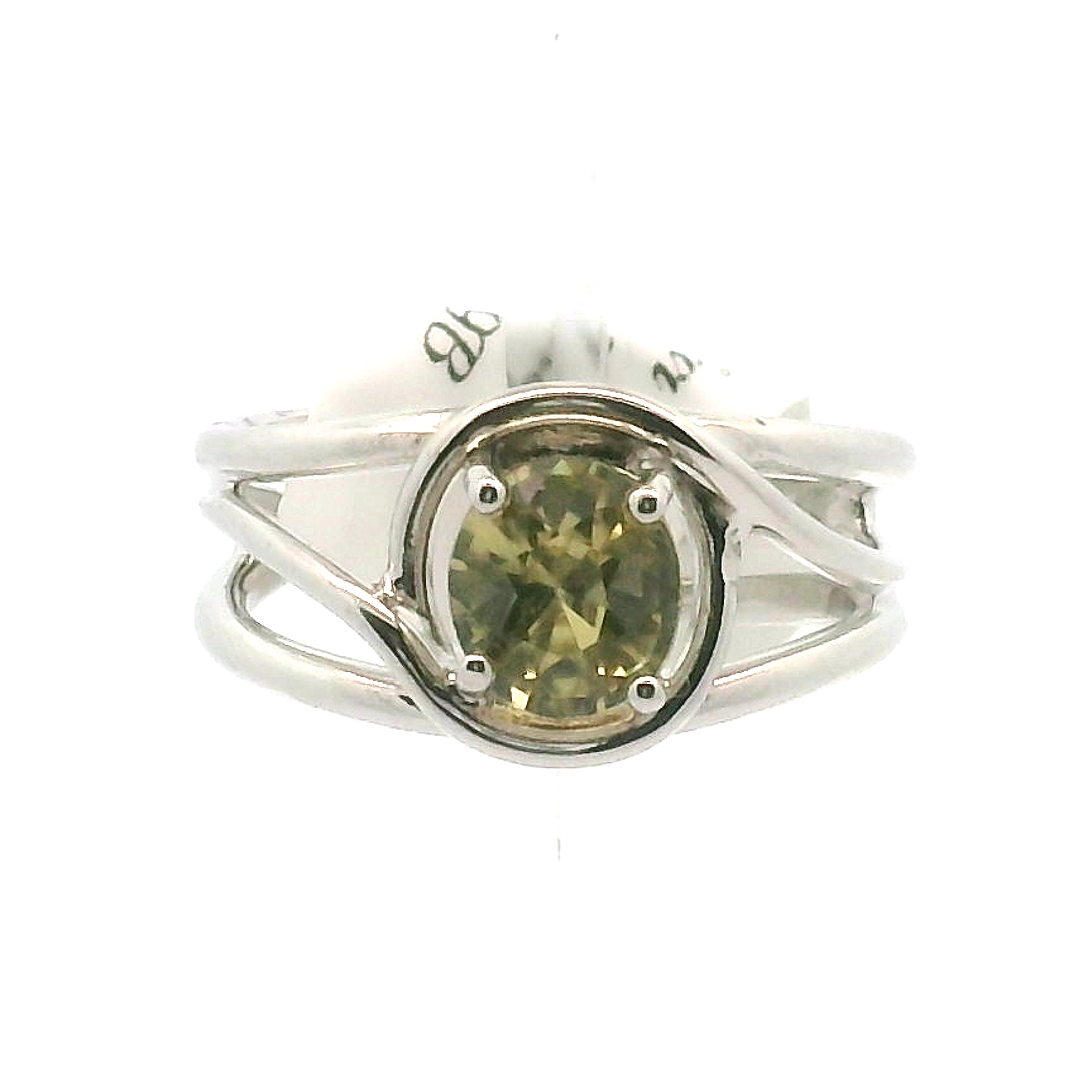 Yellow Zircon Cuff Ring .925 Silver for Wisdom and Vitality