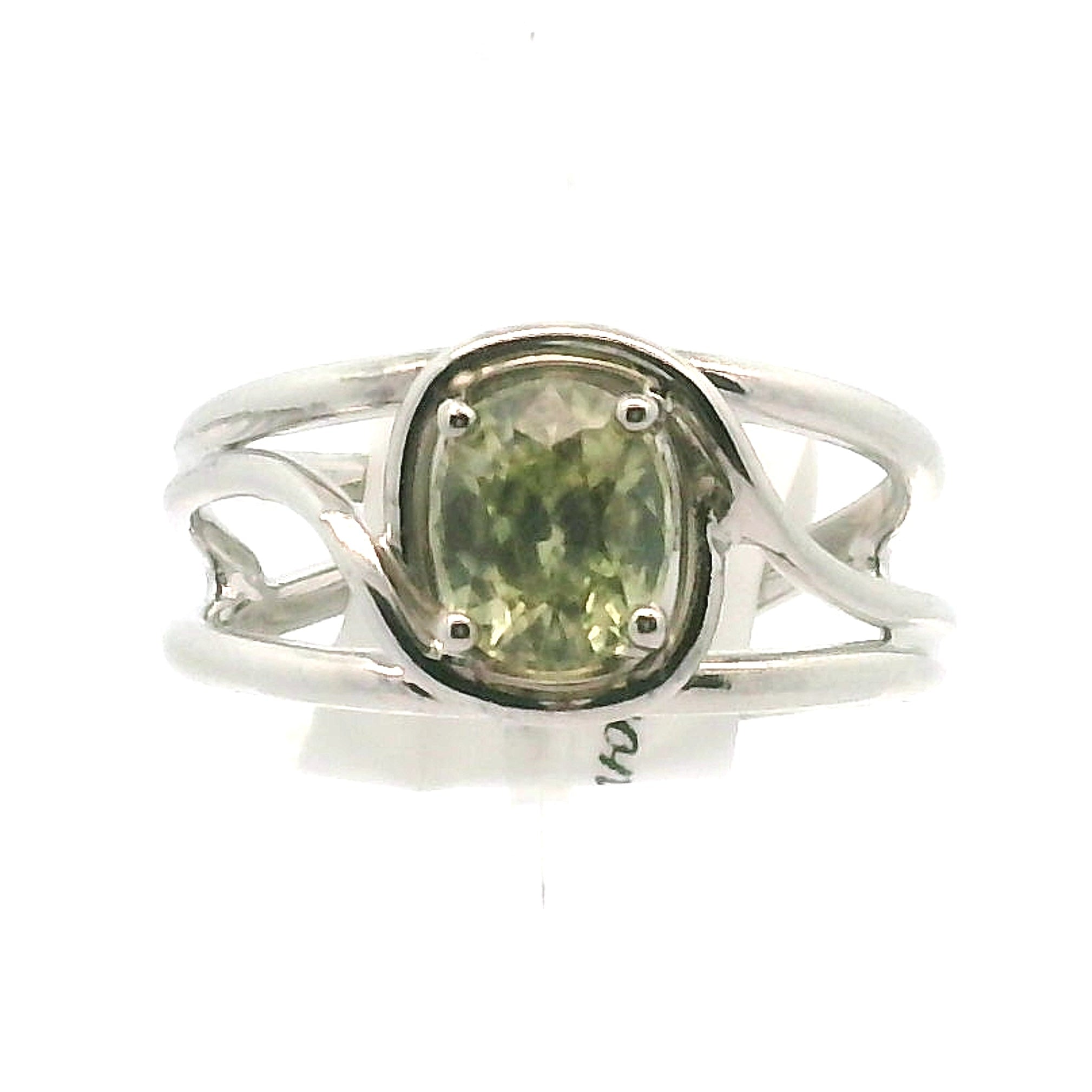 Yellow Zircon Cuff Ring .925 Silver for Wisdom and Vitality