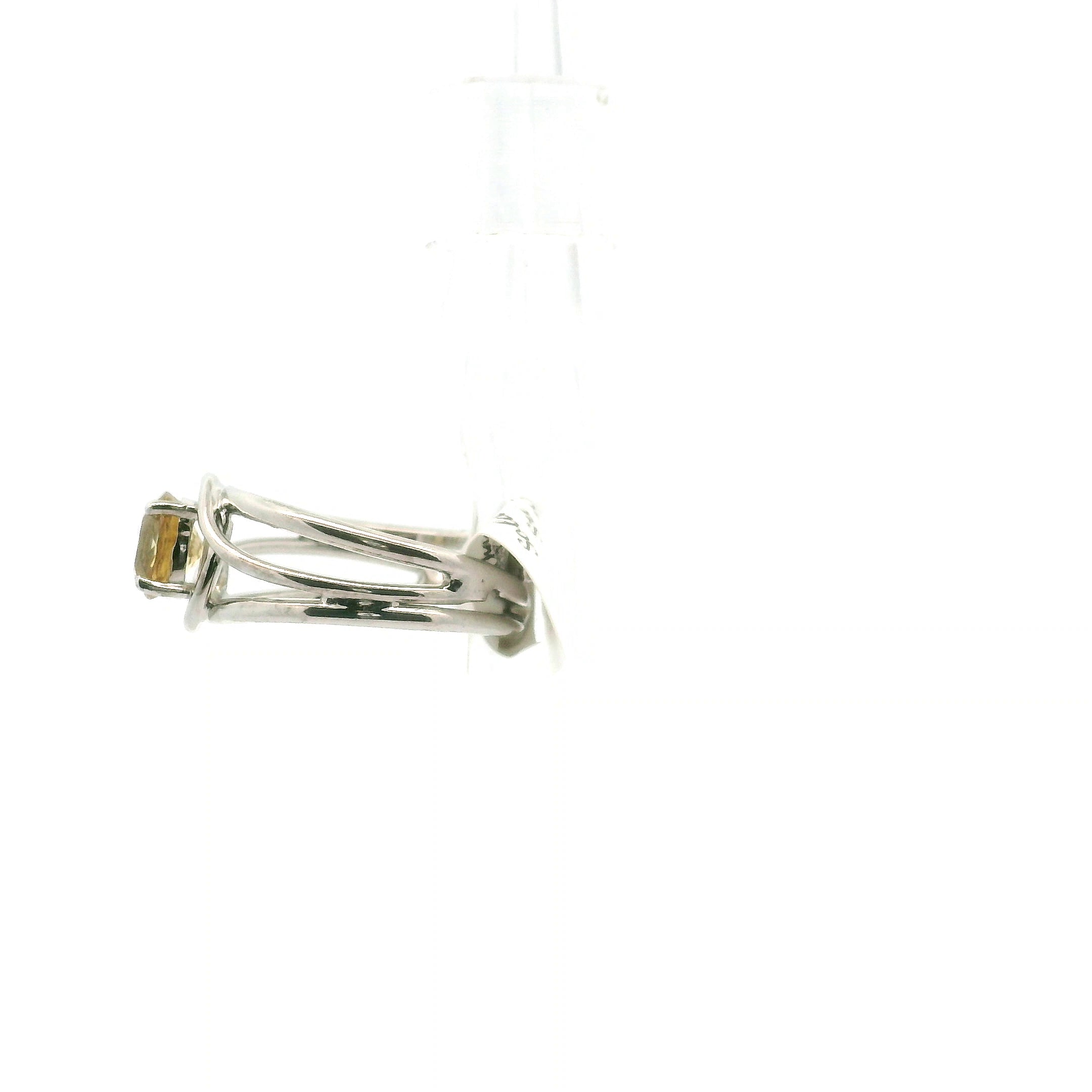 Solar Zircon Cuff Ring .925 Silver for Vitality and Expansion