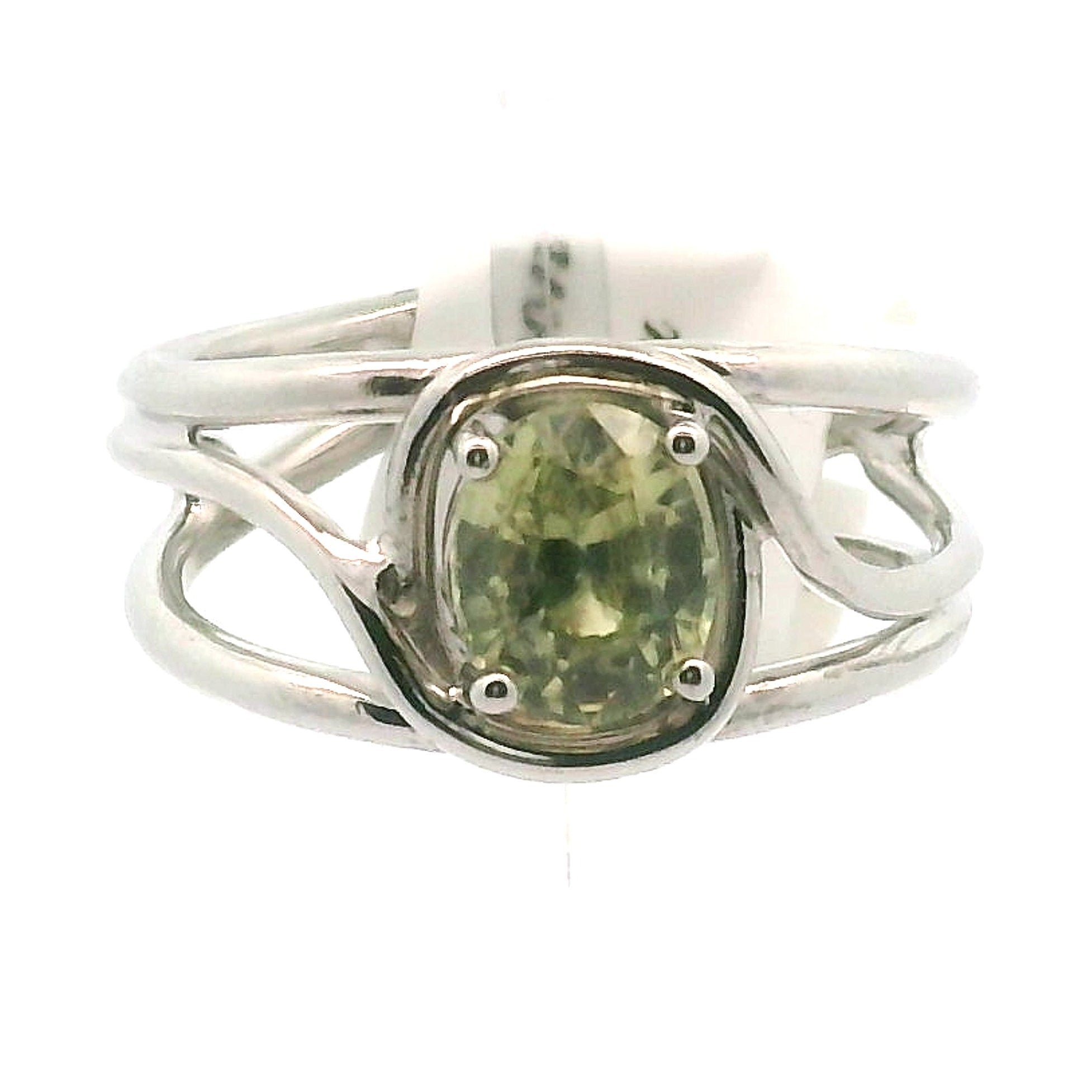 Solar Zircon Cuff Ring .925 Silver for Vitality and Expansion