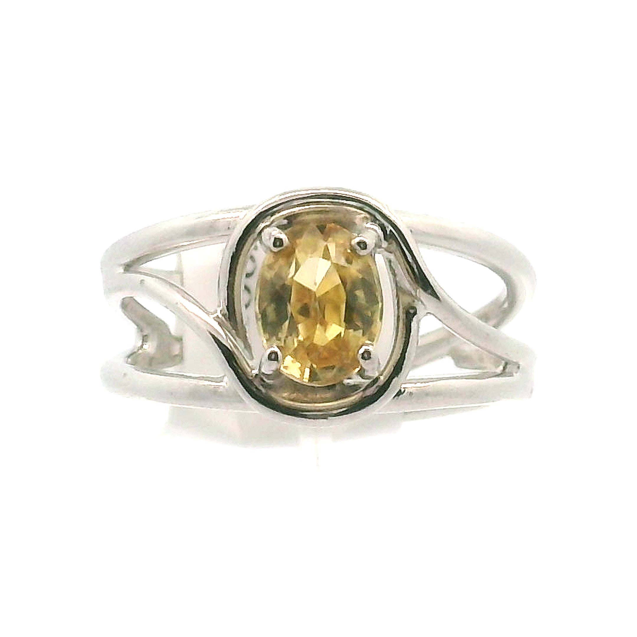 Solar Zircon Cuff Ring .925 Silver for Vitality and Expansion