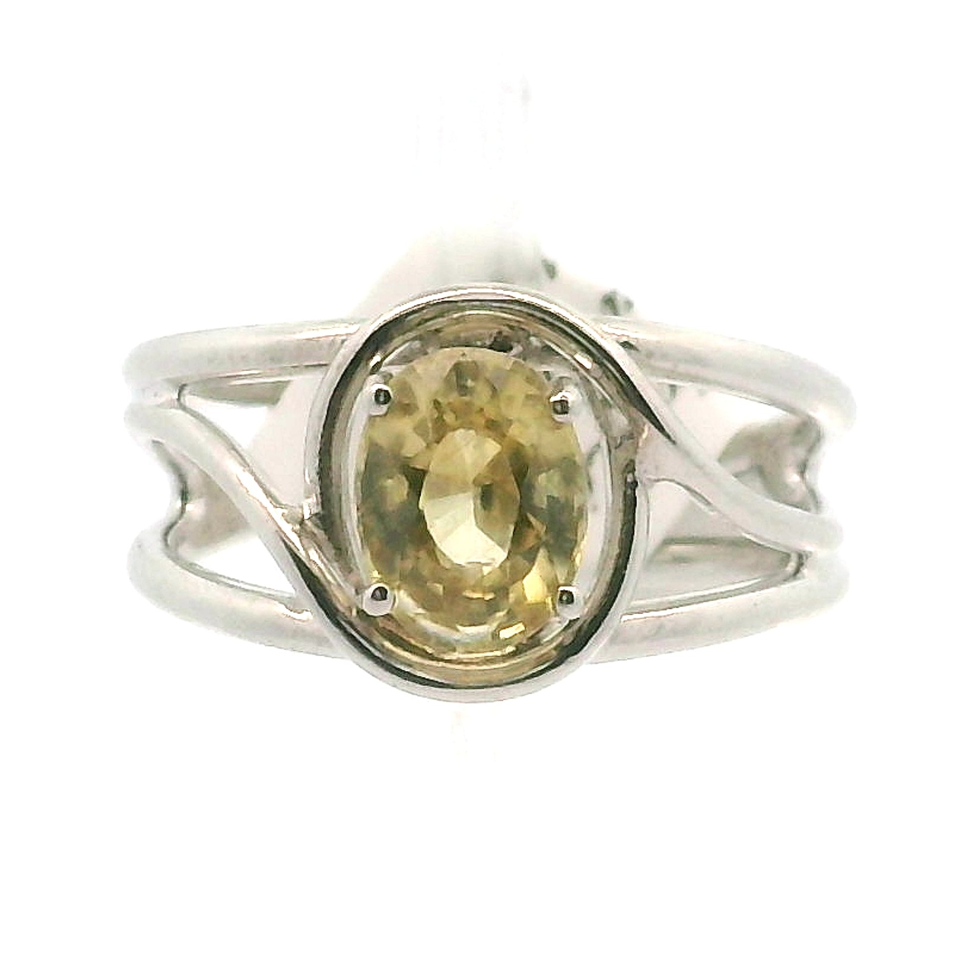 Solar Zircon Cuff Ring .925 Silver for Vitality and Expansion