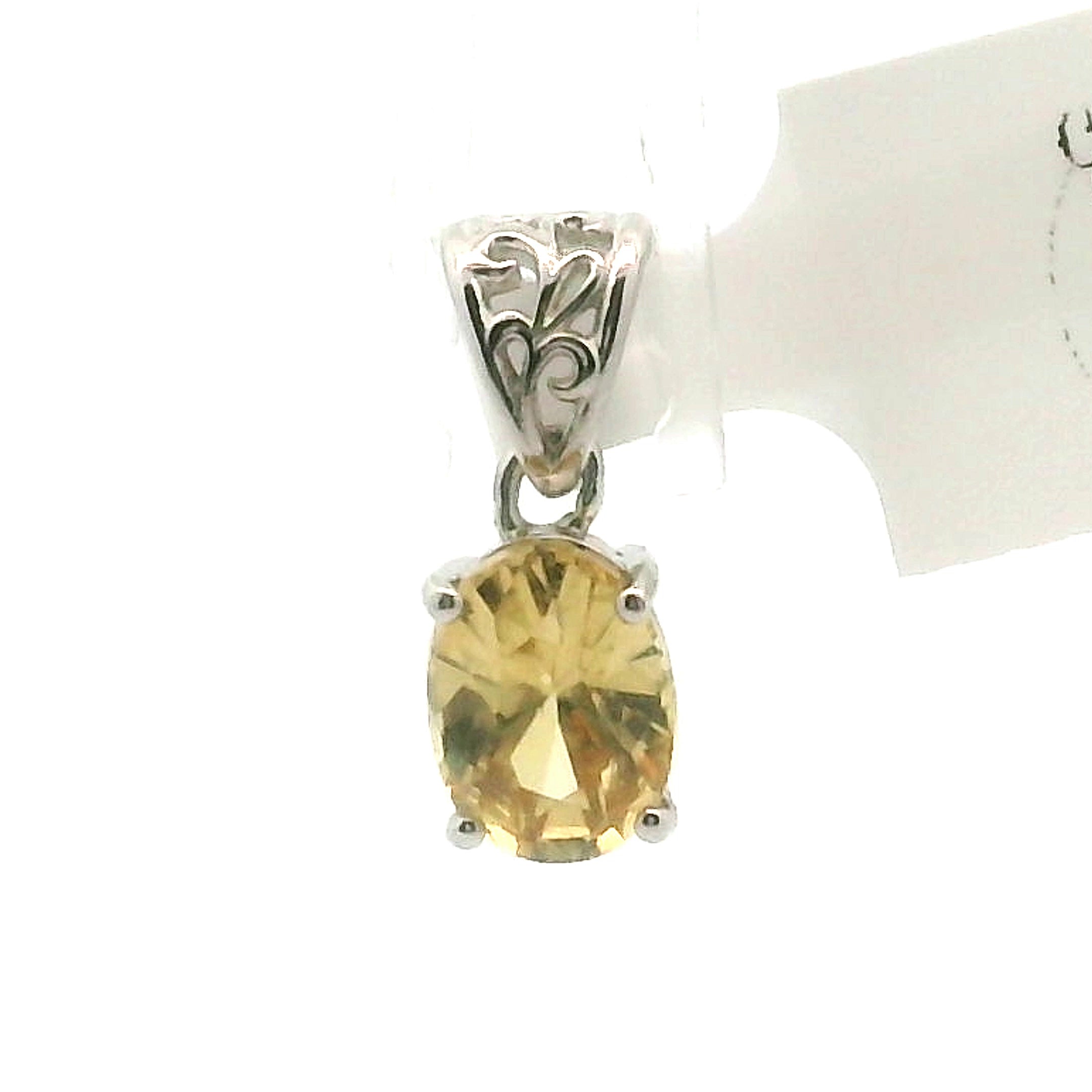 Solar Zircon Pendant .925 Silver for Vitality and Expansion