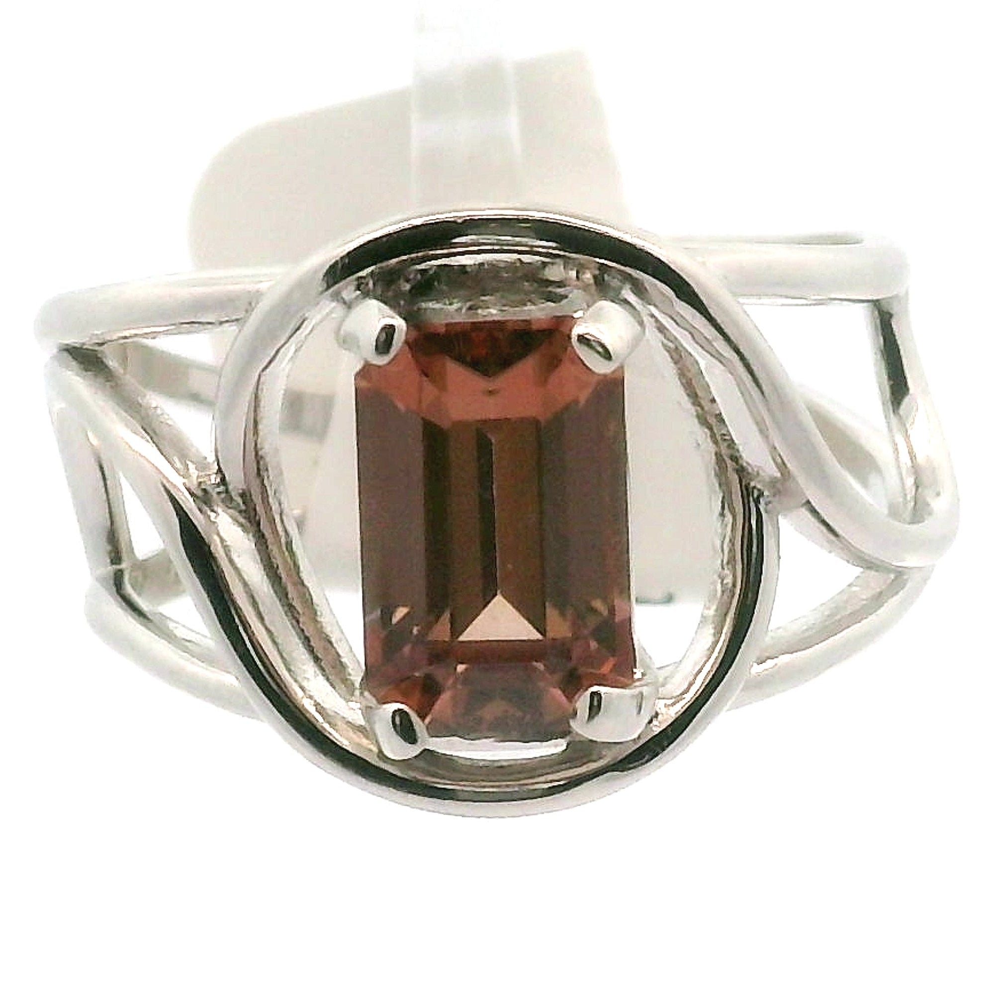 Pink Zircon Cuff Ring .925 Silver for Love and Compassion