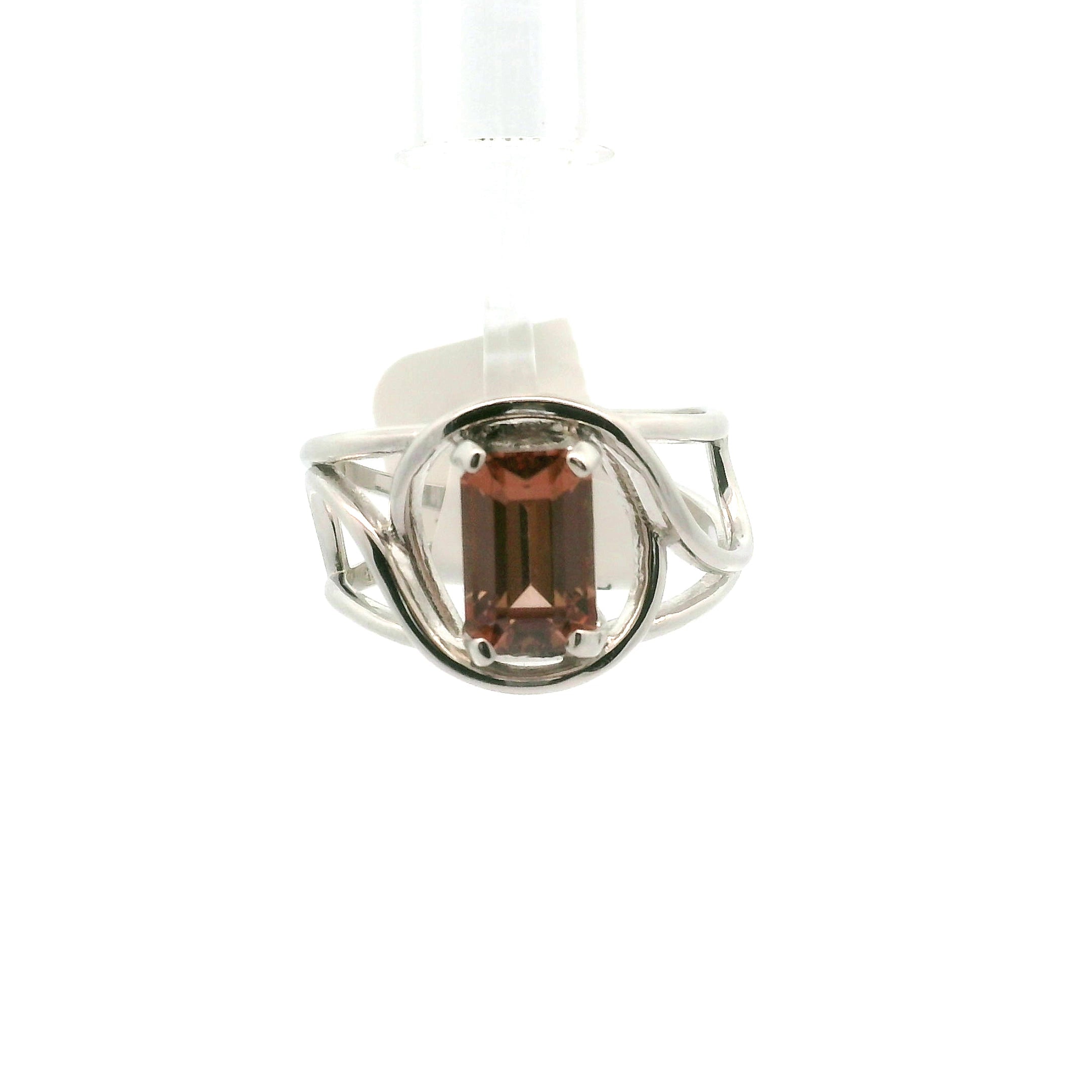 Pink Zircon Cuff Ring .925 Silver for Love and Compassion