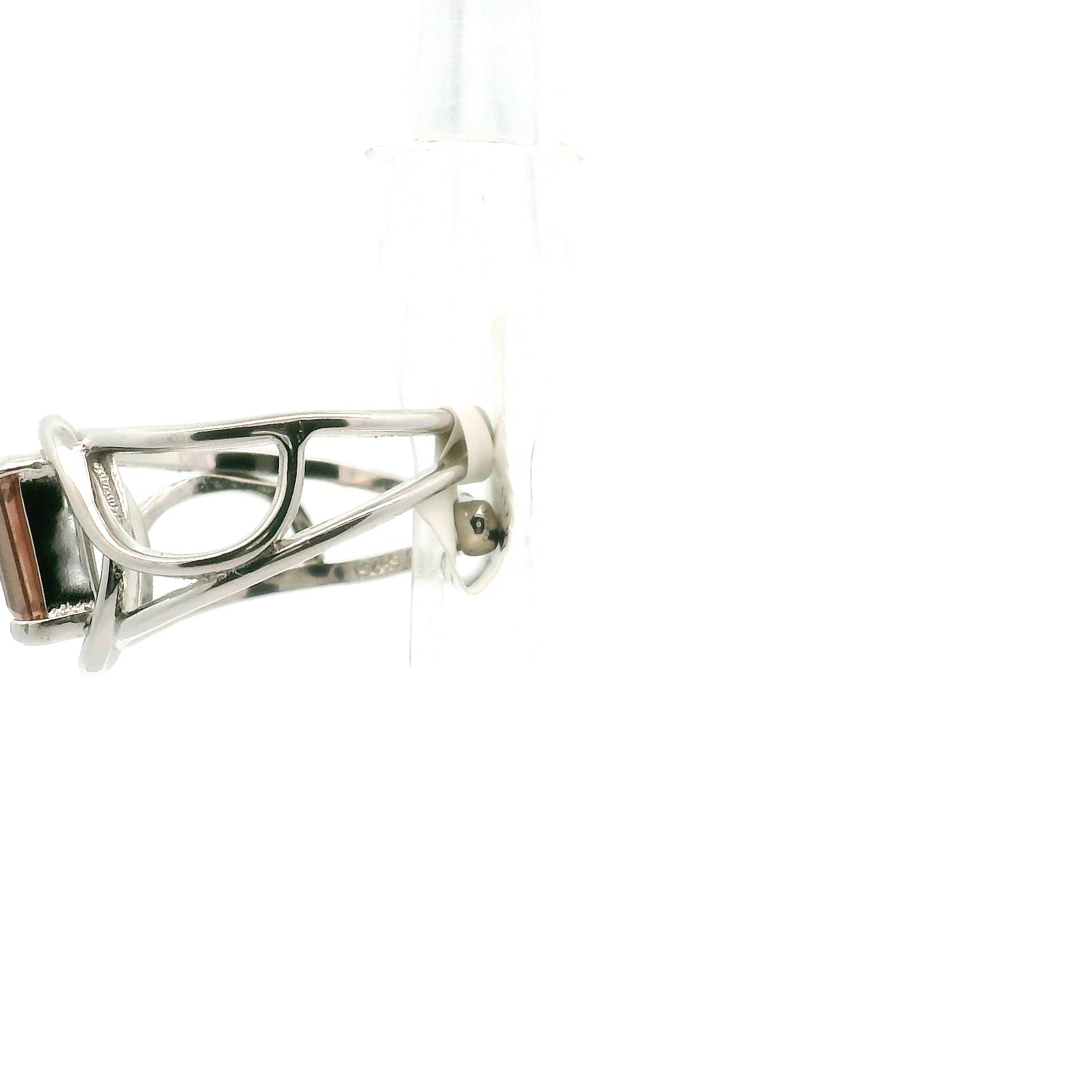 Pink Zircon Cuff Ring .925 Silver for Love and Compassion