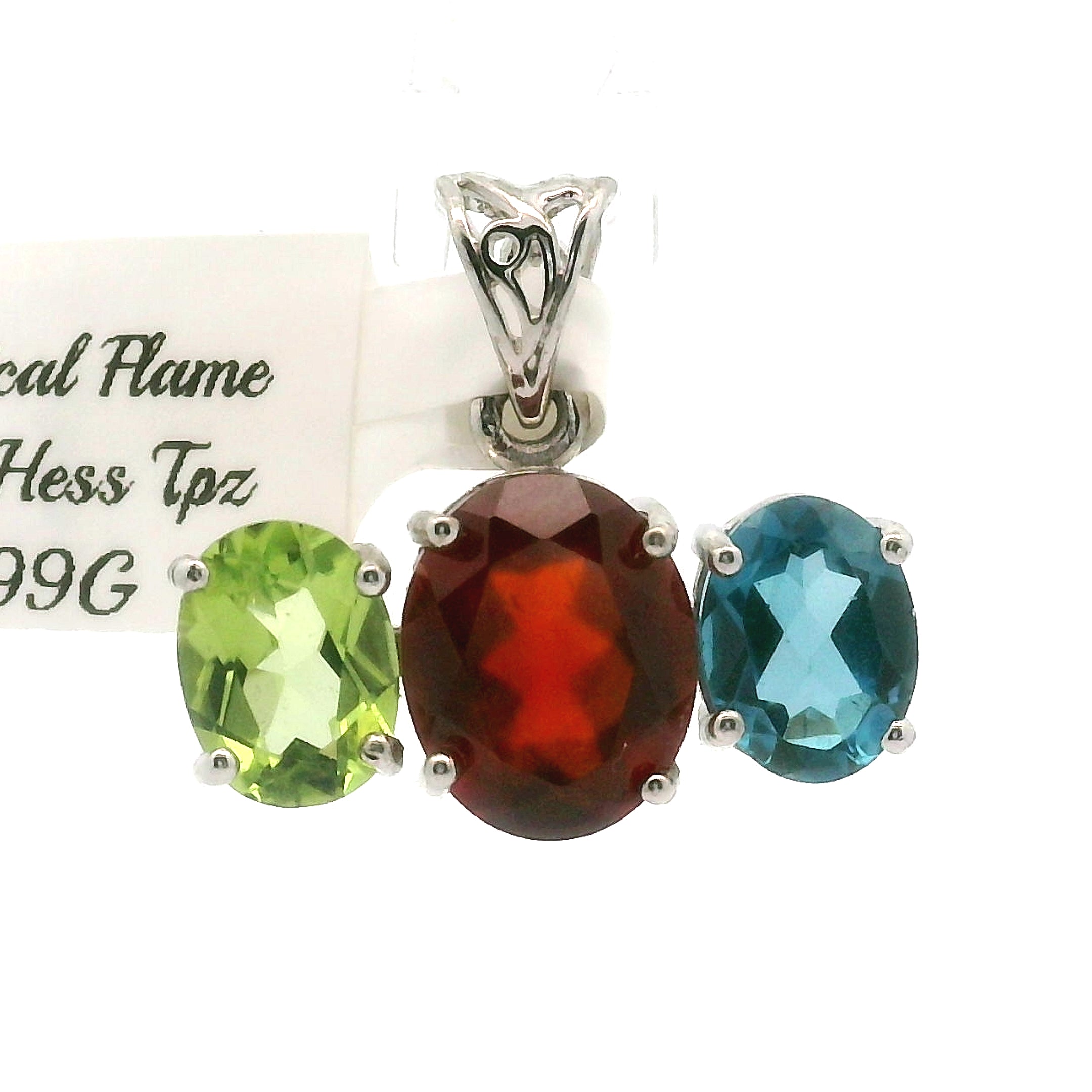 Triple Stone Enchanting Crown Pendant .925 Silver for Embracing your Power