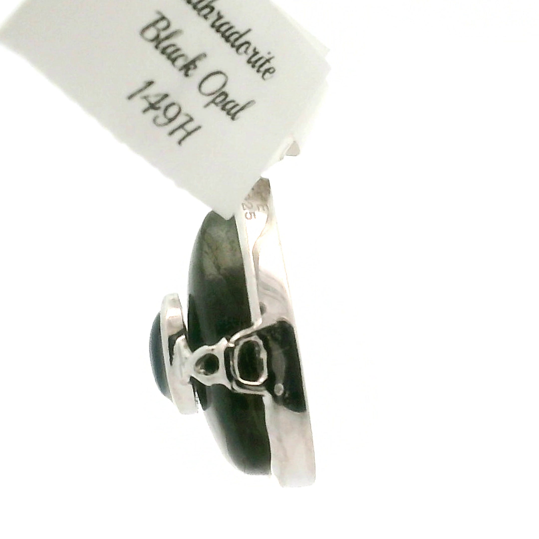 Labradorite with Black Opal Pendant .925 Silver for Meditation and Spiritual Insight