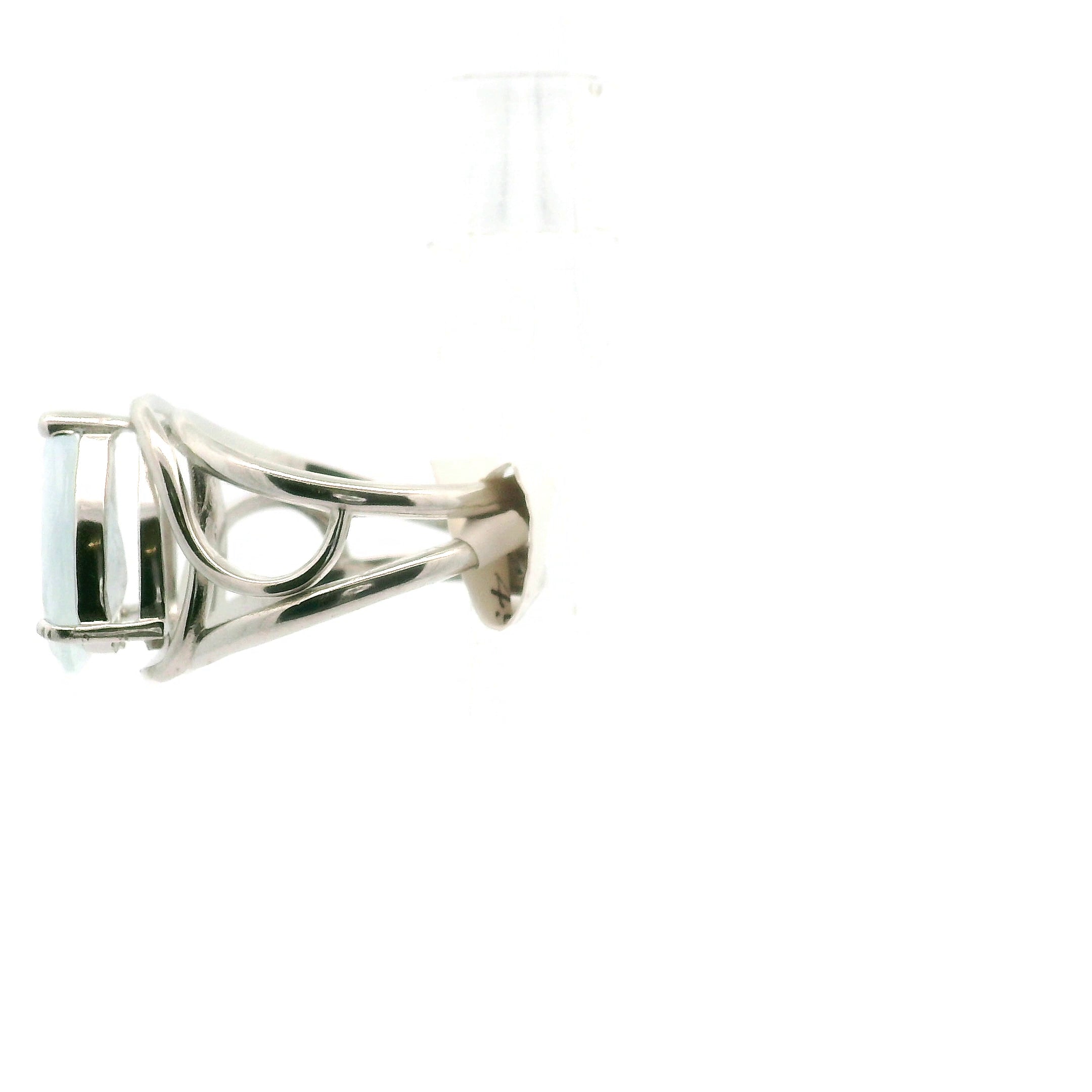 Shimmerine Aquamarine Cuff Ring .925 Silver for Allowing Your Truth & Individuality to Shine