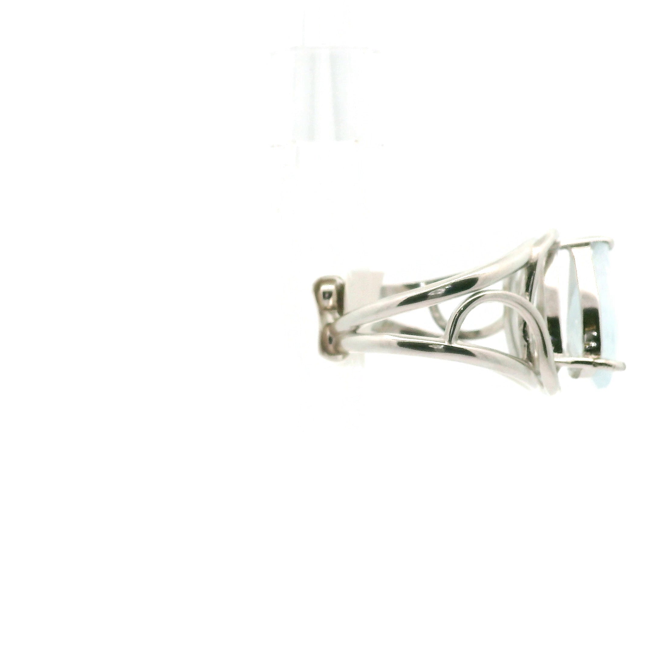 Shimmerine Aquamarine Cuff Ring .925 Silver for Allowing Your Truth & Individuality to Shine