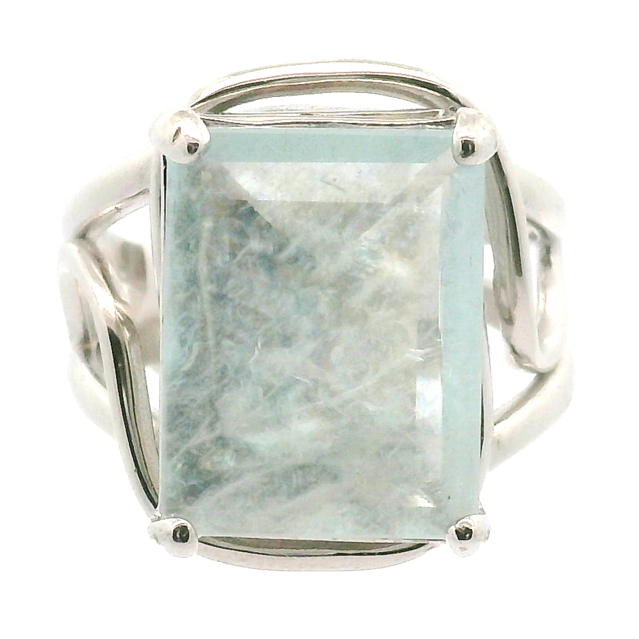 Shimmerine Aquamarine Cuff Ring .925 Silver for Allowing Your Truth & Individuality to Shine