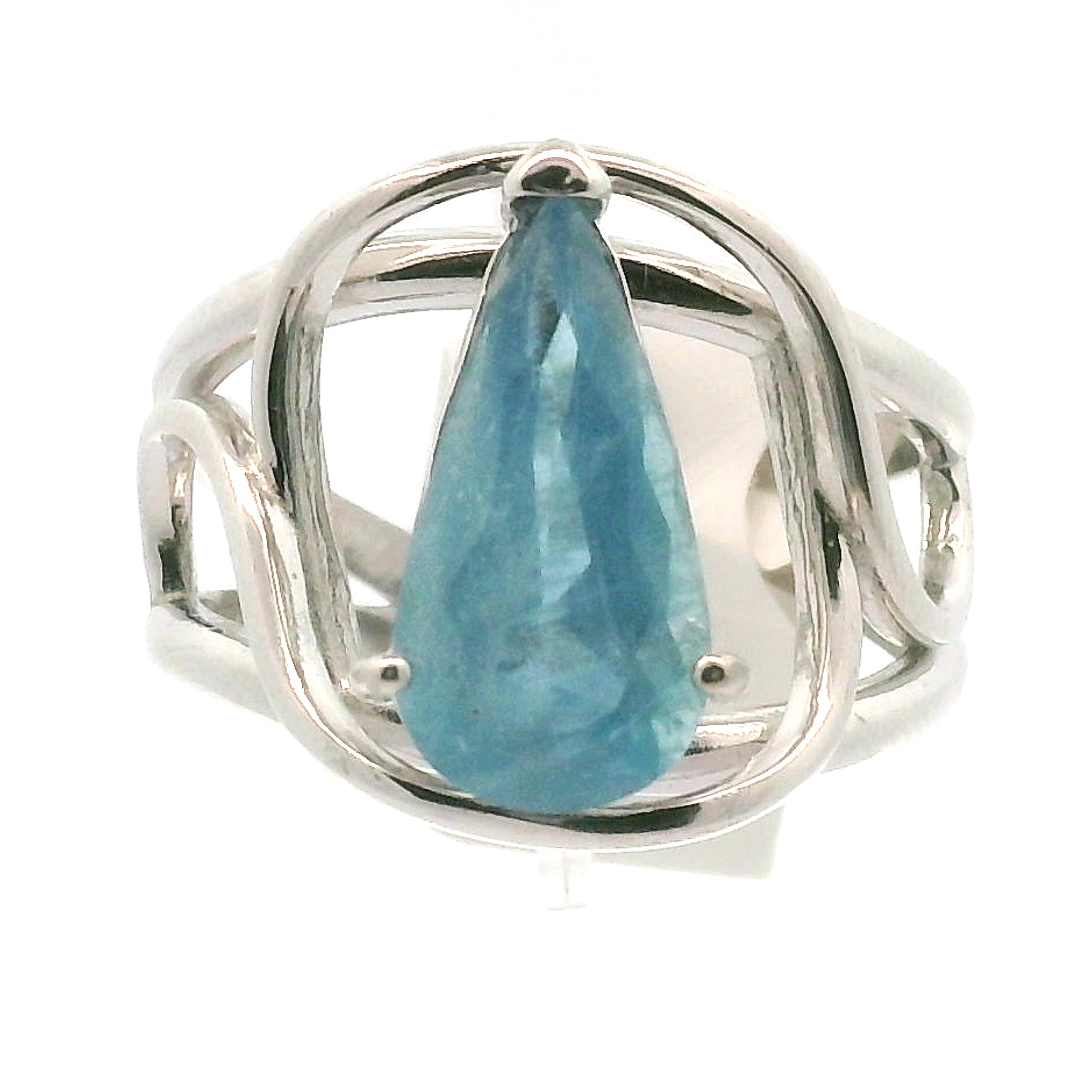 Santa Maria Aquamarine Faceted Midi Cuff Ring .925 Silver for Healing, Intention Setting and Manifesting your Desires