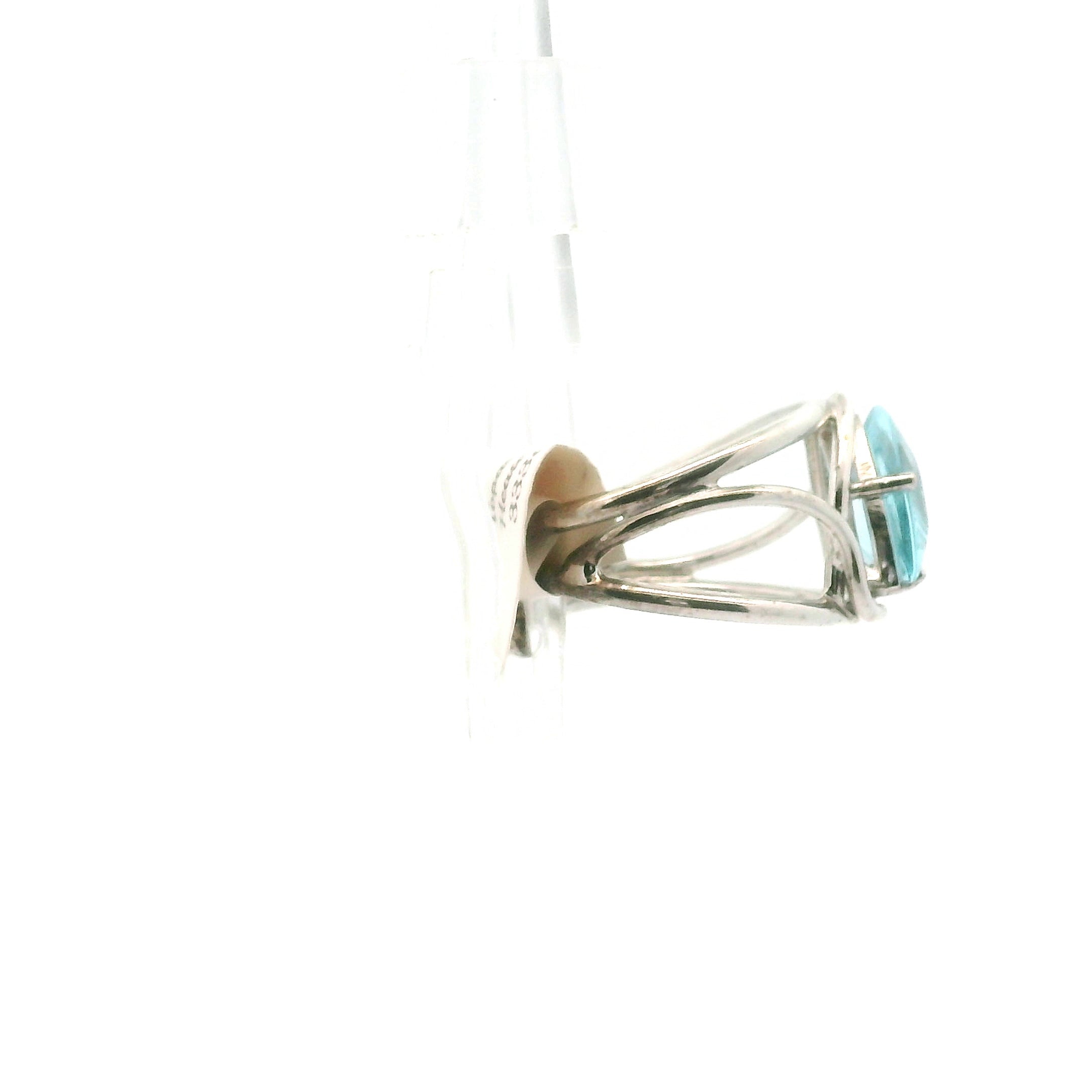 Blue Topaz (Heated) Cuff Ring .925 Silver for Higher Levels of Awareness, Peaceful Communication and Clarity