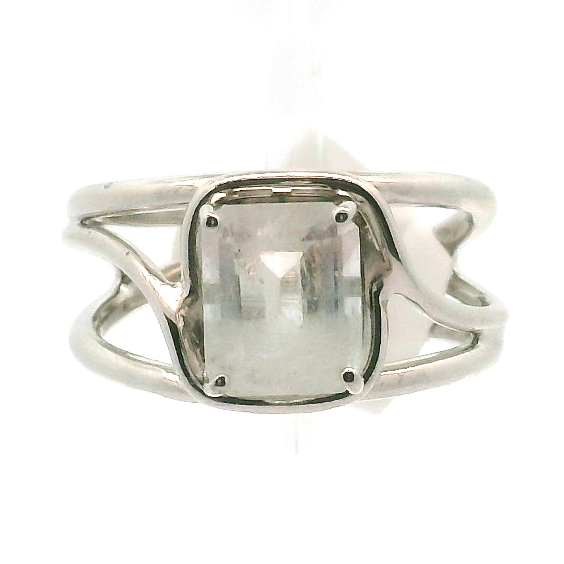 Aquamarine Faceted Midi Cuff Ring .925 Silver for Healing, and Intention Setting
